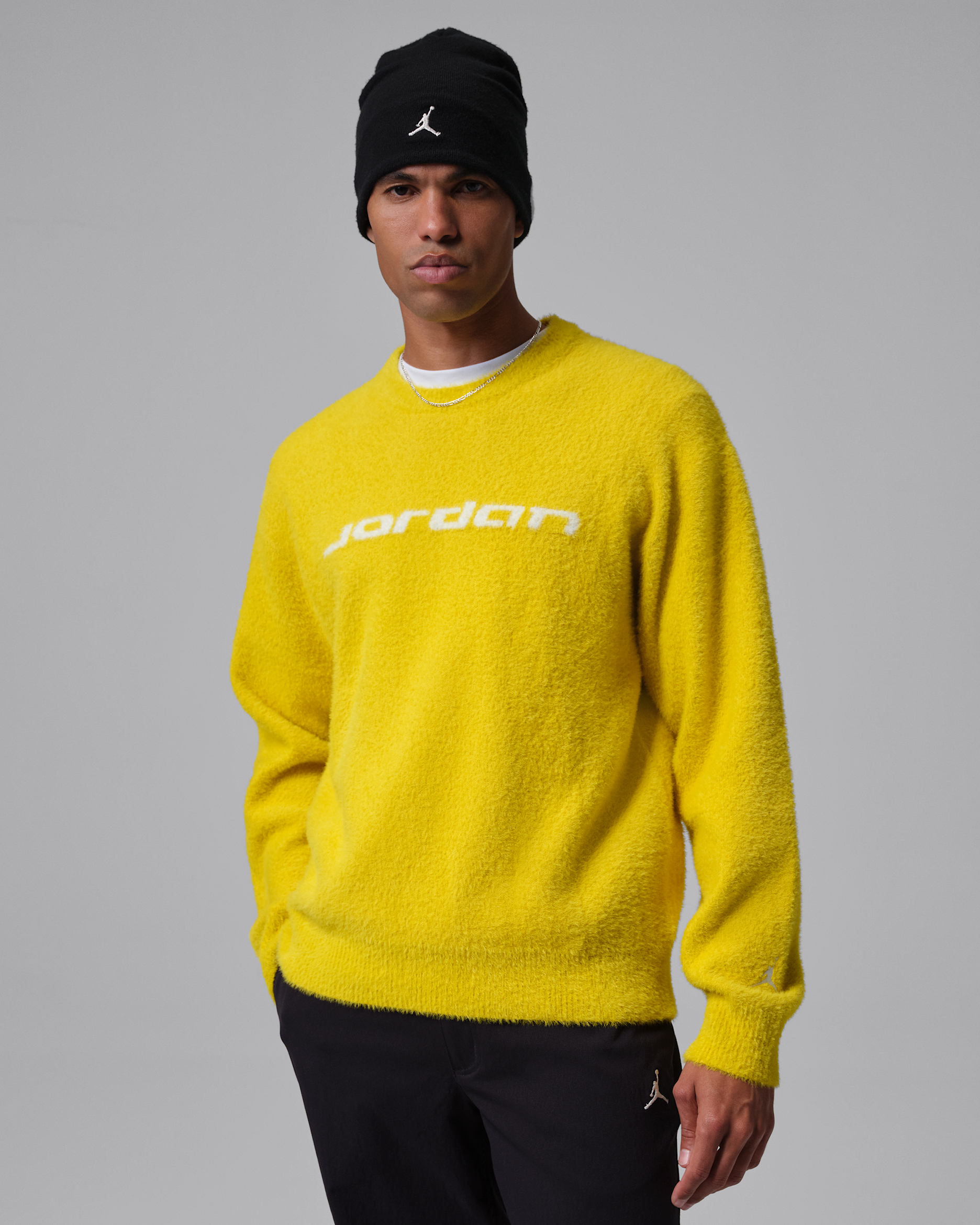 Jordan Flight Men's Mohair Sweater - Bright Citron/Sail
