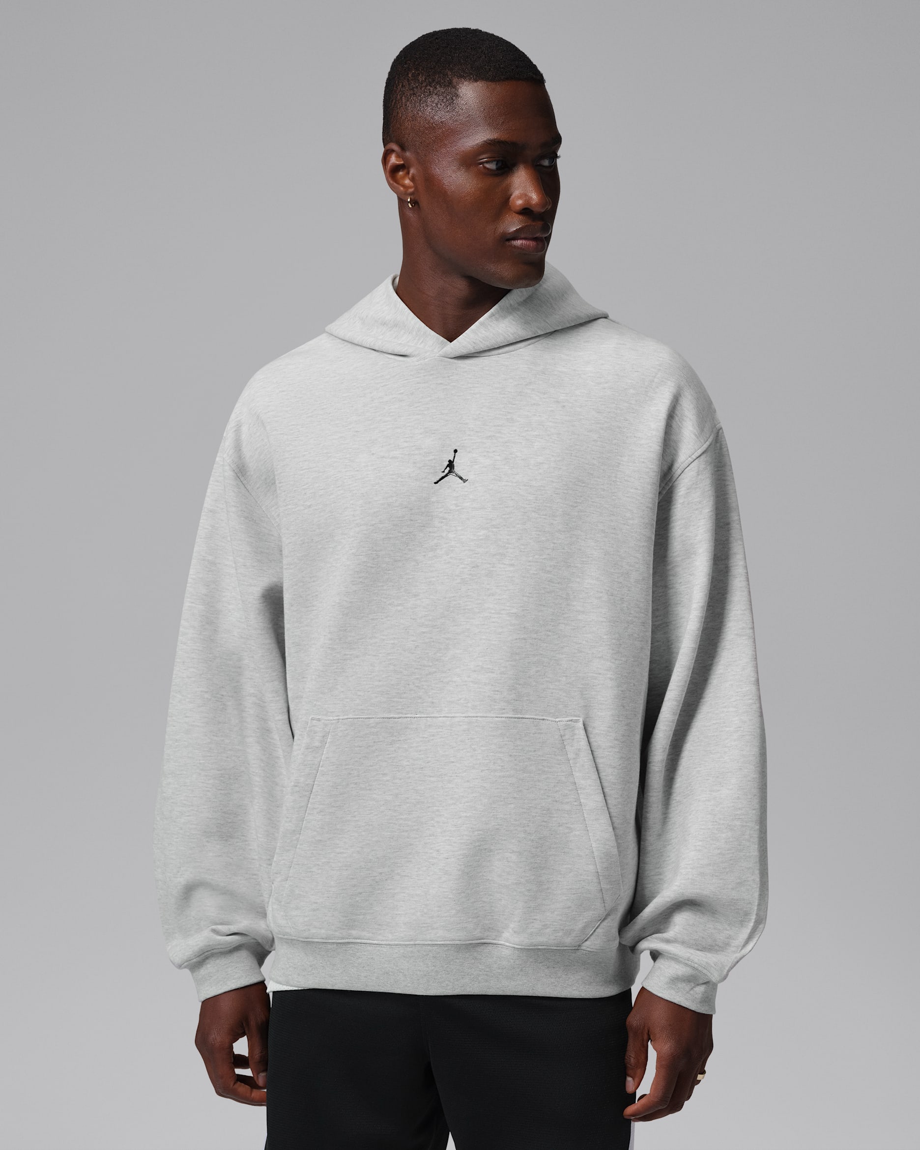Jordan Sport Hoop Fleece Pullover-hættetrøje til mænd - Grey Heather