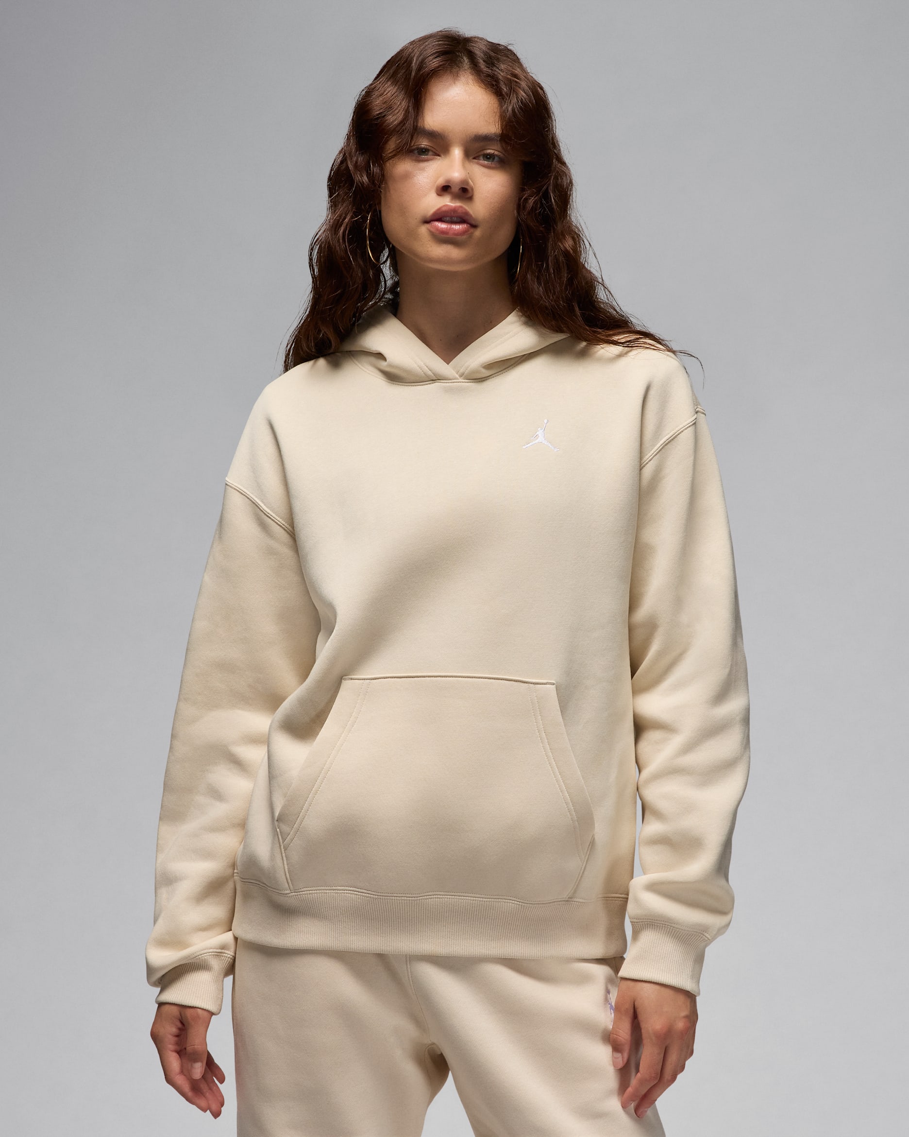 Jordan Brooklyn Fleece Women's Pullover Hoodie - Legend Light Brown/White