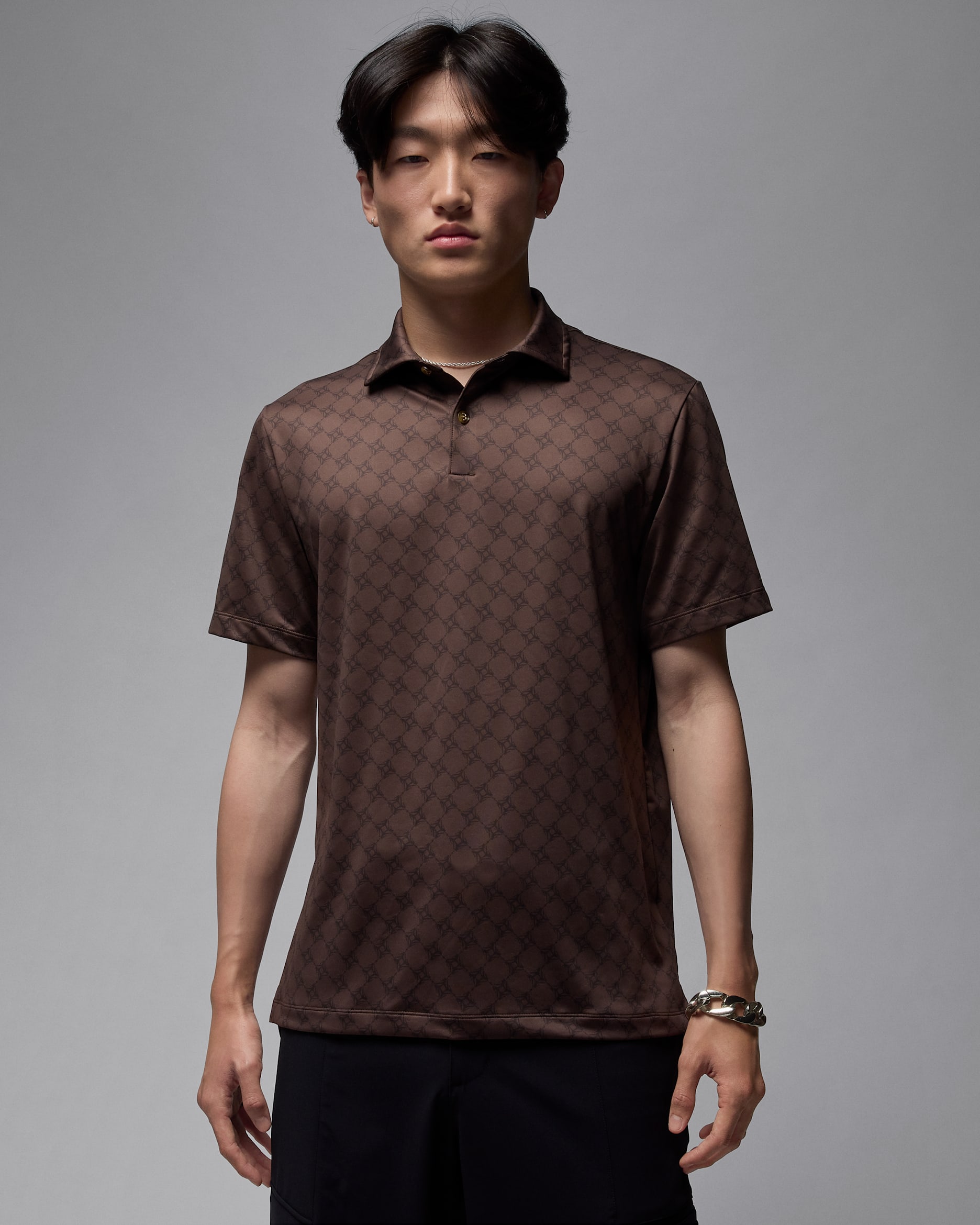 Jordan Sport Men's Printed Golf Polo - Baroque Brown