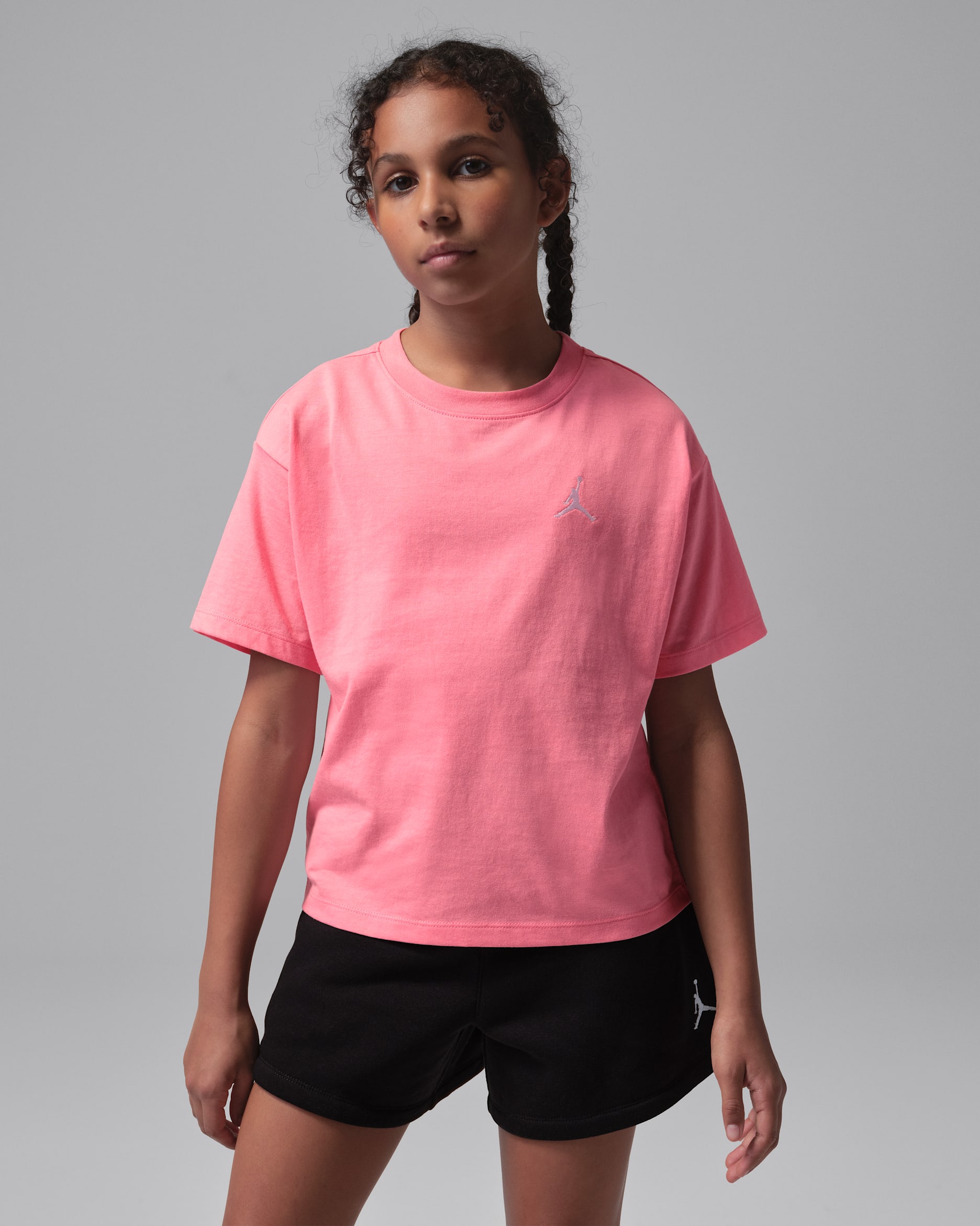 Jordan Brooklyn Essentials Big Kids' Cropped T-Shirt - Pink