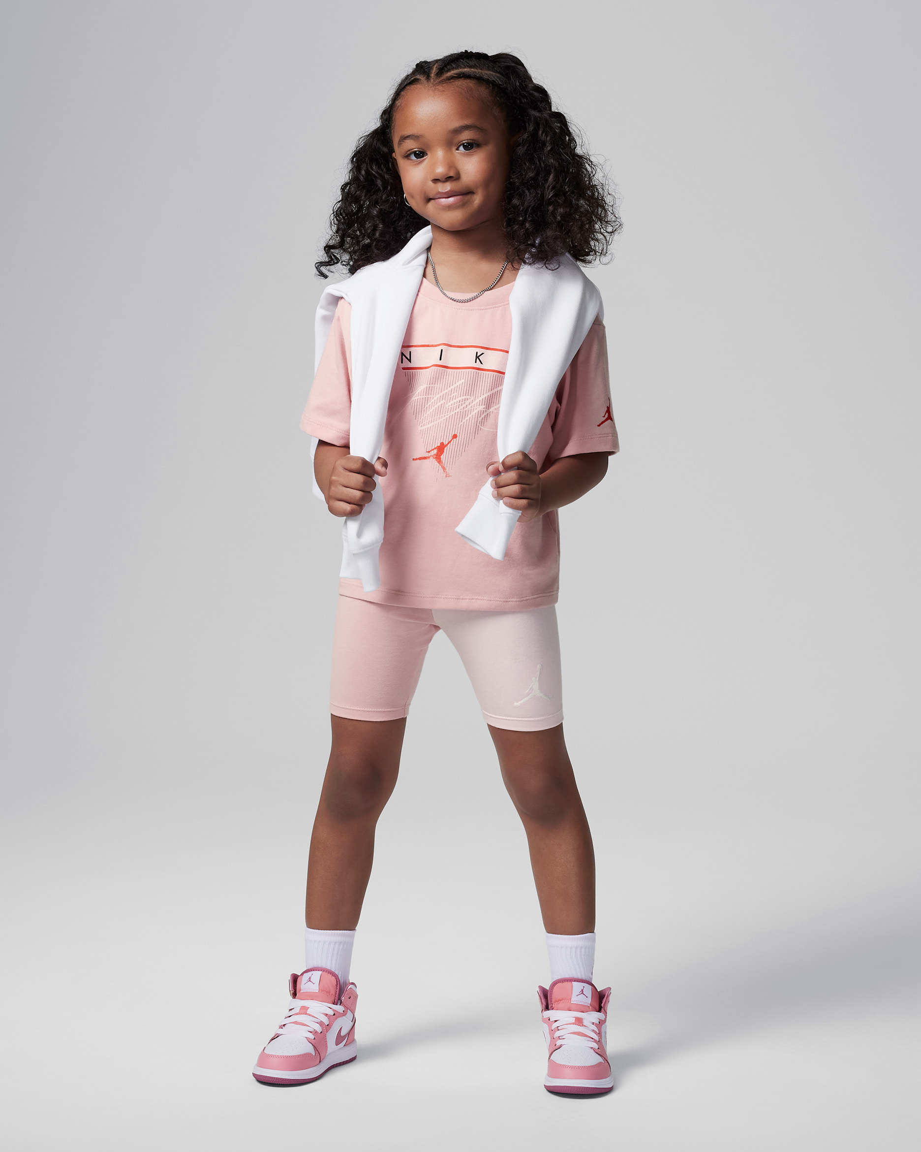 Jordan Mini Me Younger Kids' Bike Shorts Set - Pink Glaze