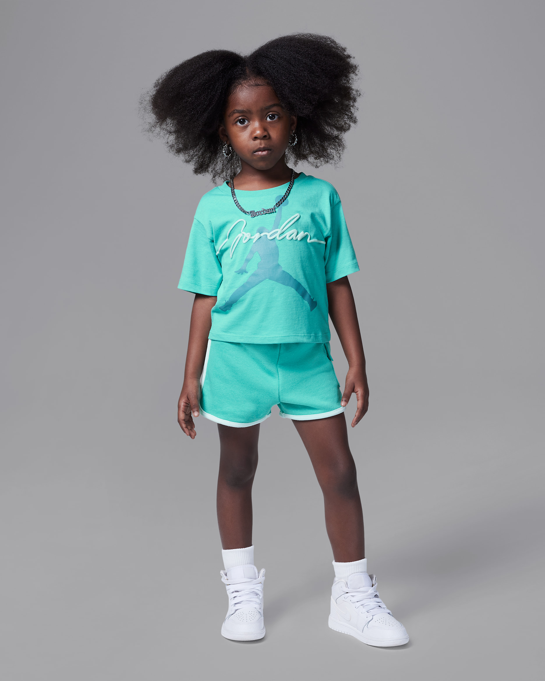 Conjunto de 2 piezas de shorts "Hidden In Plain Sight" infantil Jordan - Azul verdoso lavado