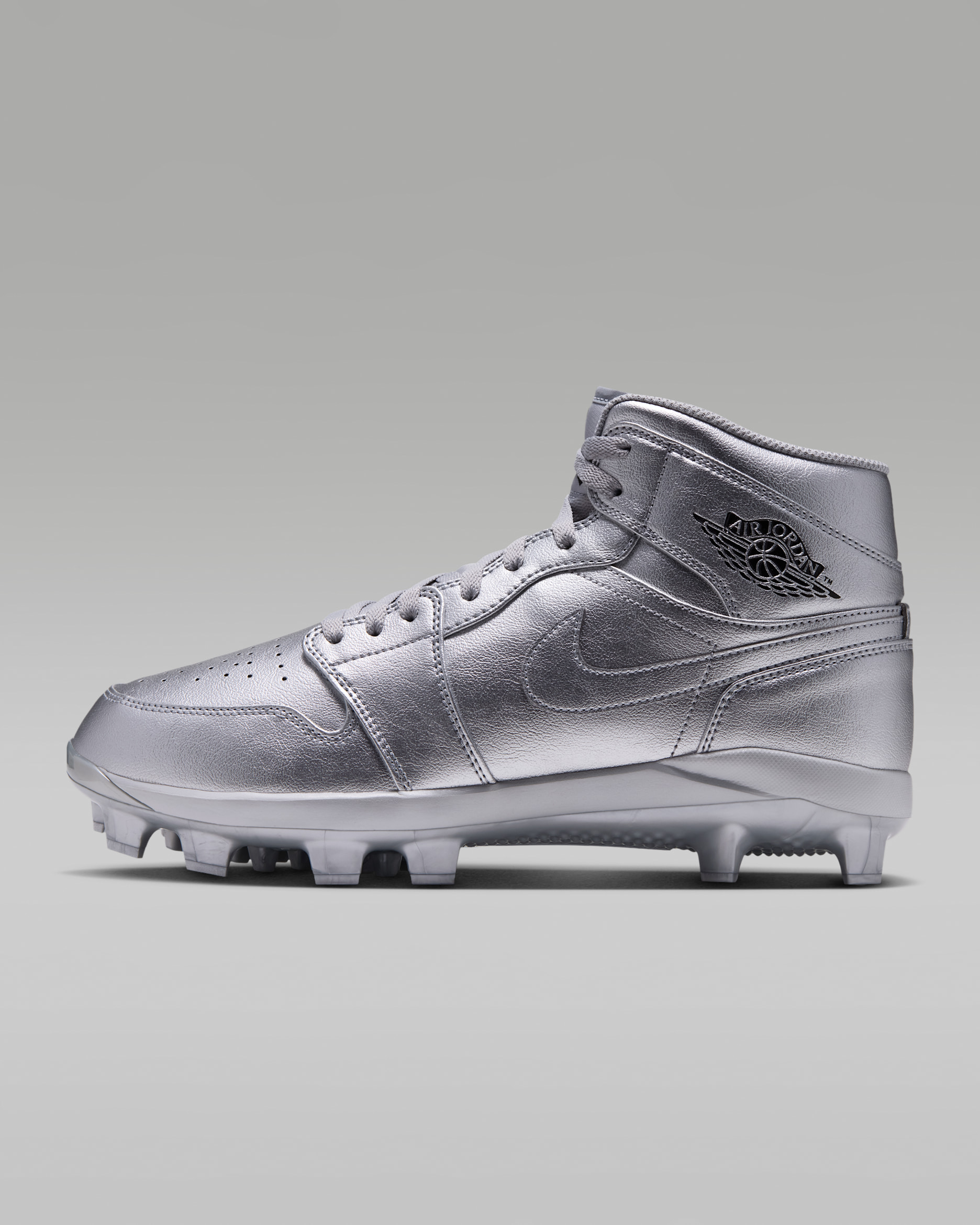 Jordan 1 Retro MCS Men's Baseball Cleats - Metallic Silver/Black