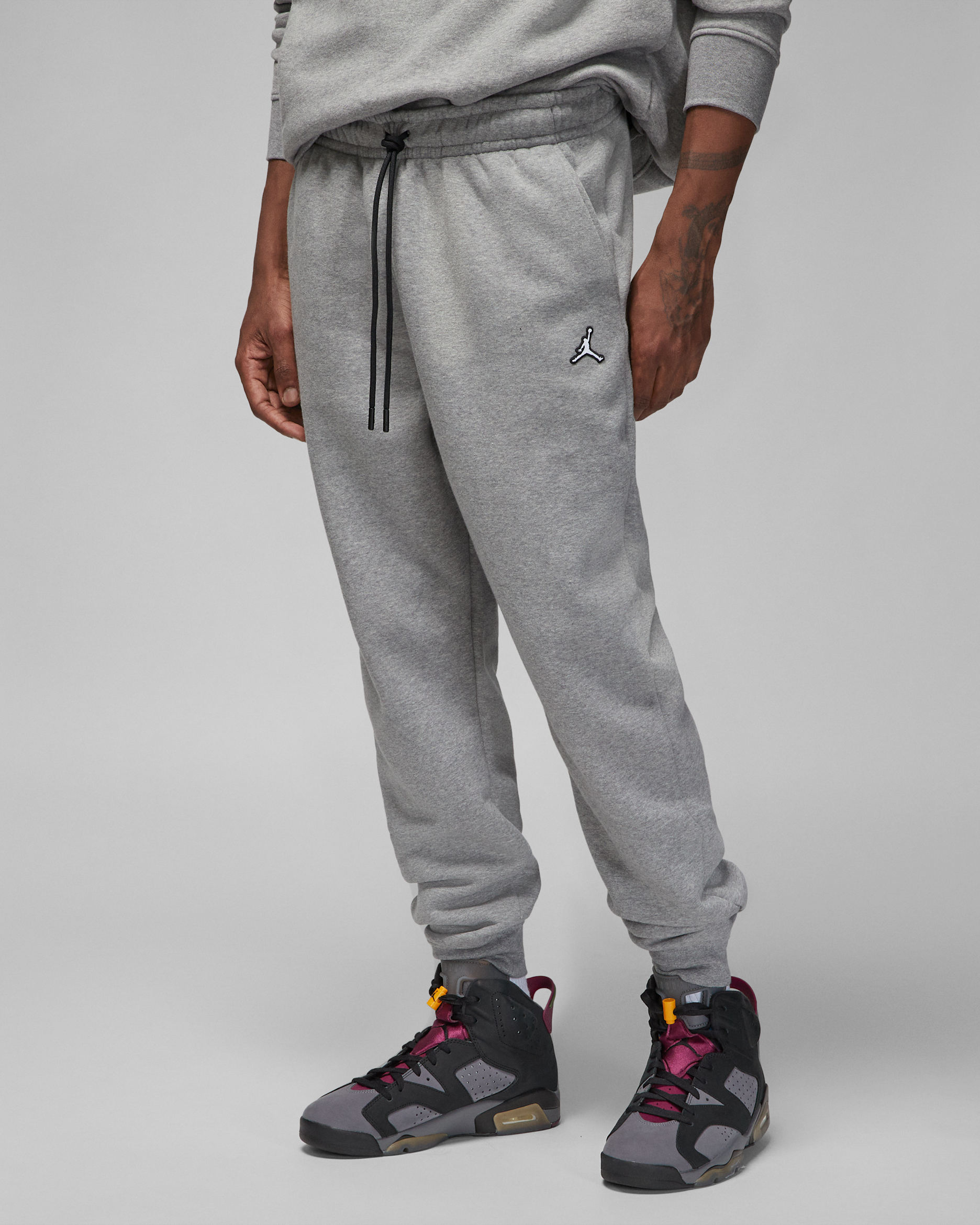 Jordan Brooklyn Fleece Men's Pants - Carbon Heather/Black/White