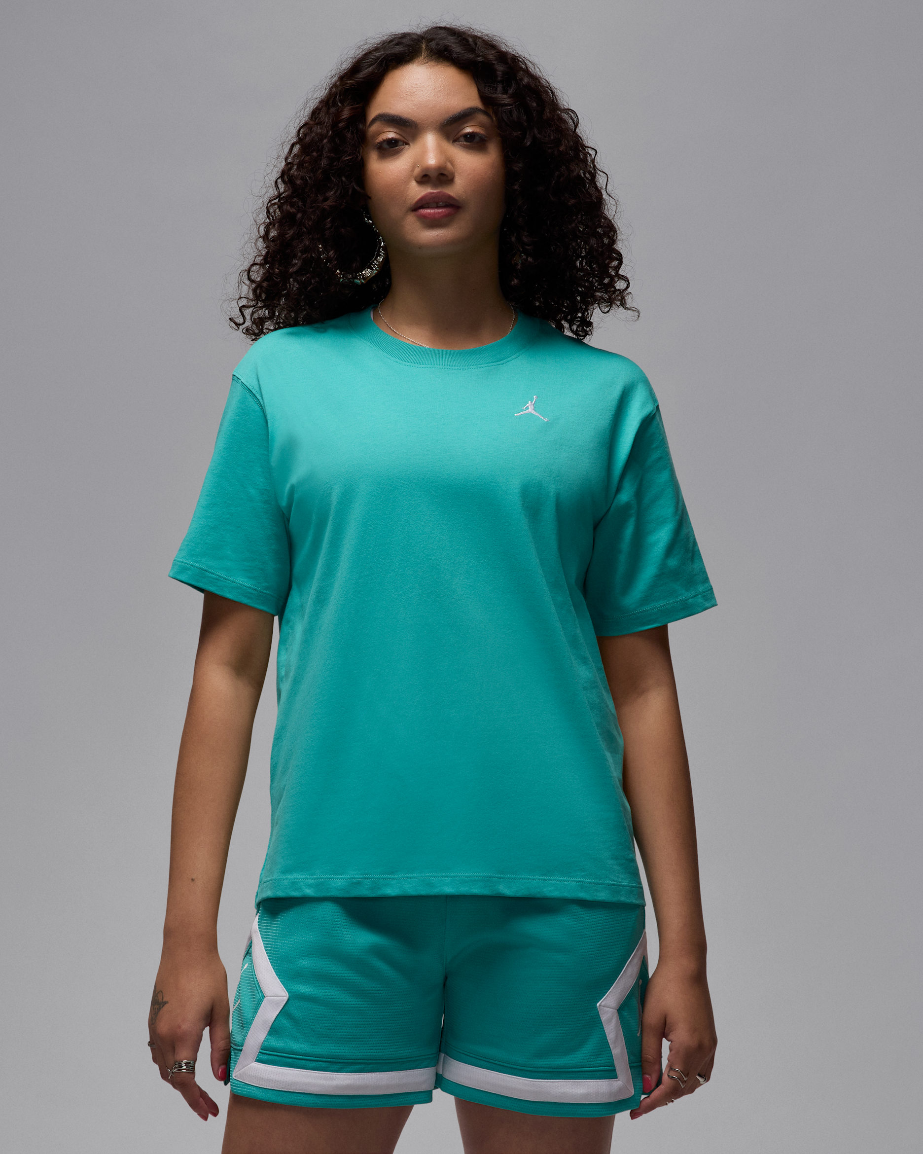 Jordan Essentials Women's Top - Washed Teal/White