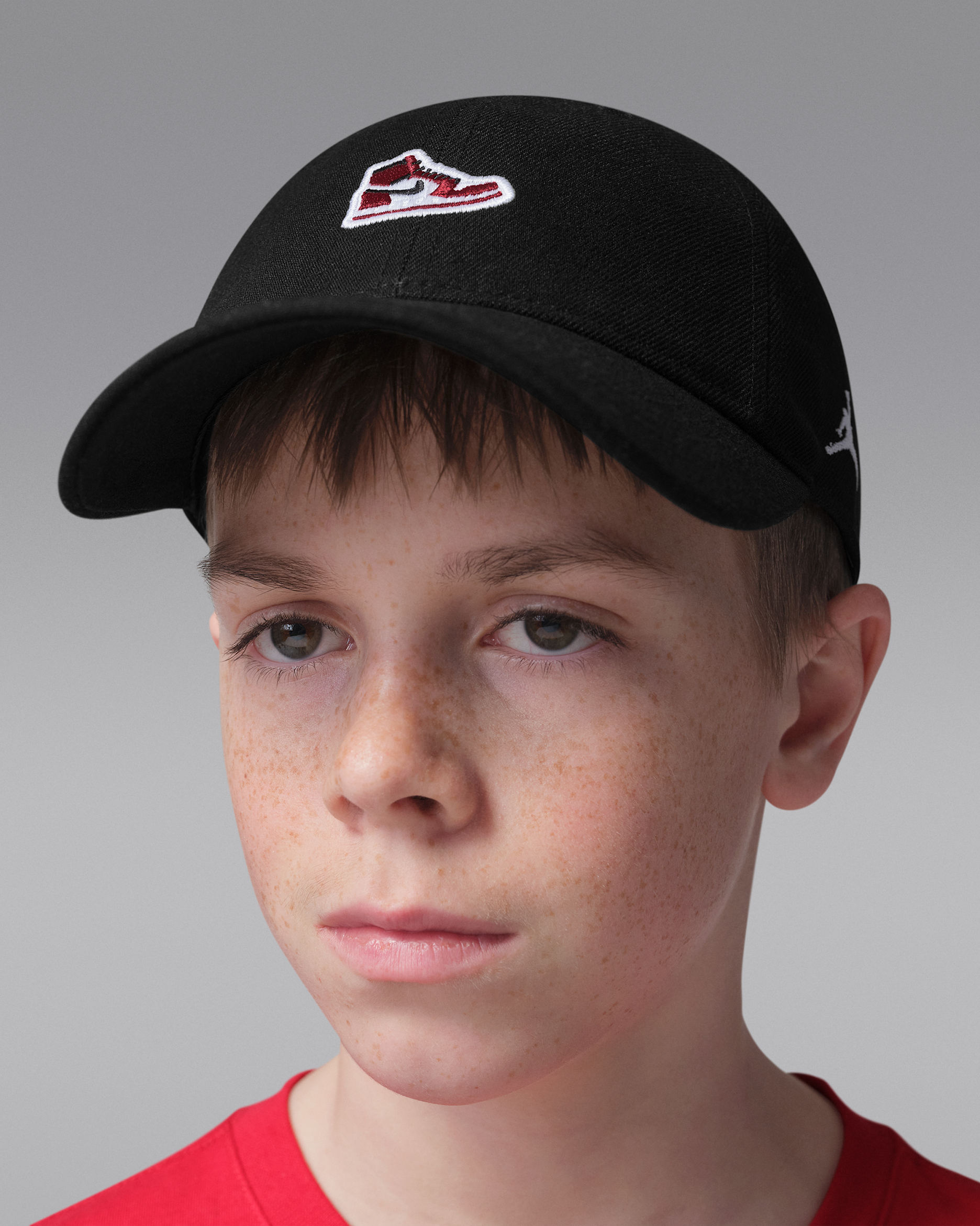 Gorra con parche AJ1 para niños talla grande - Negro