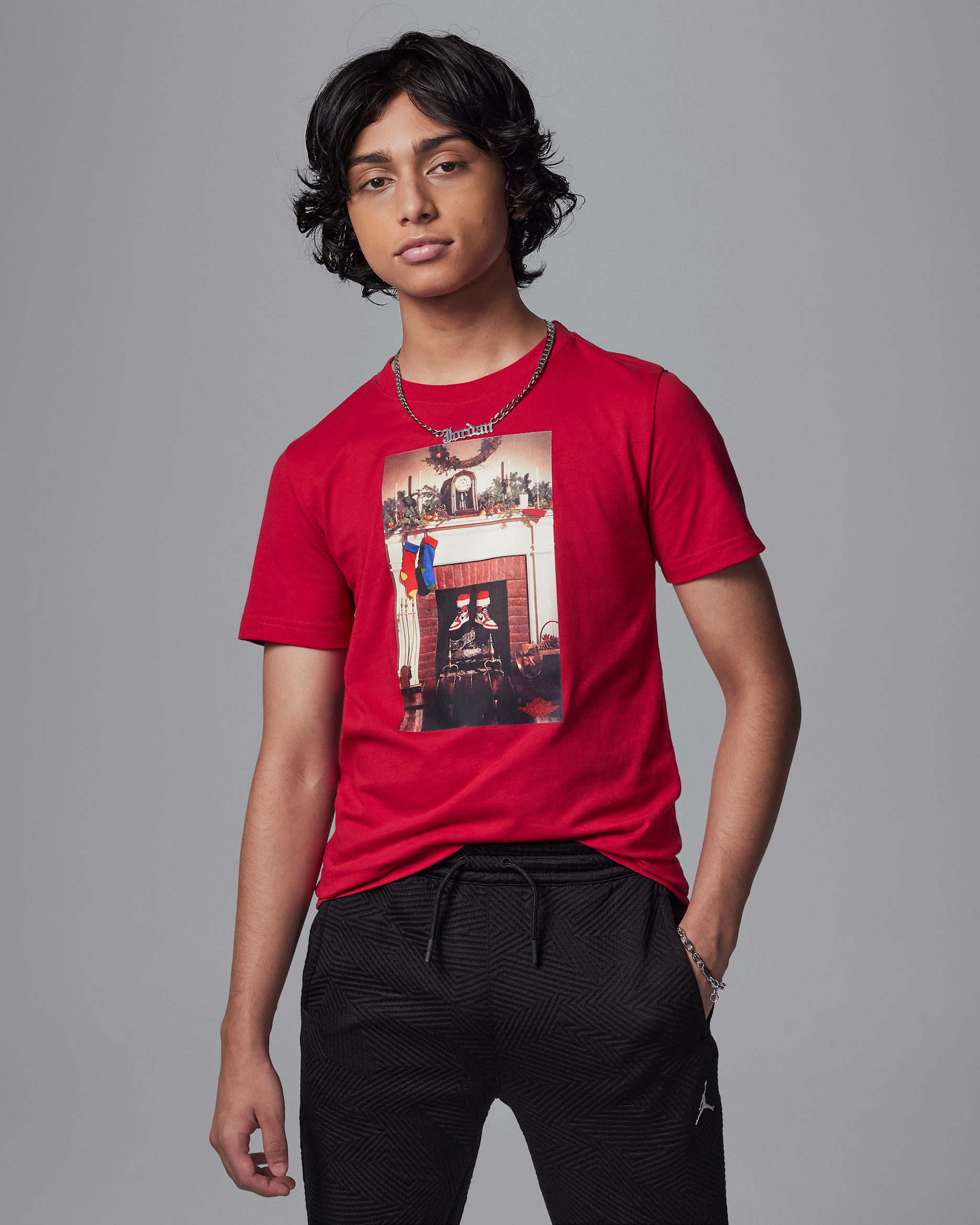 エア ジョーダン ジュニア (ボーイズ) ショートスリーブ Tシャツ - ジムレッド