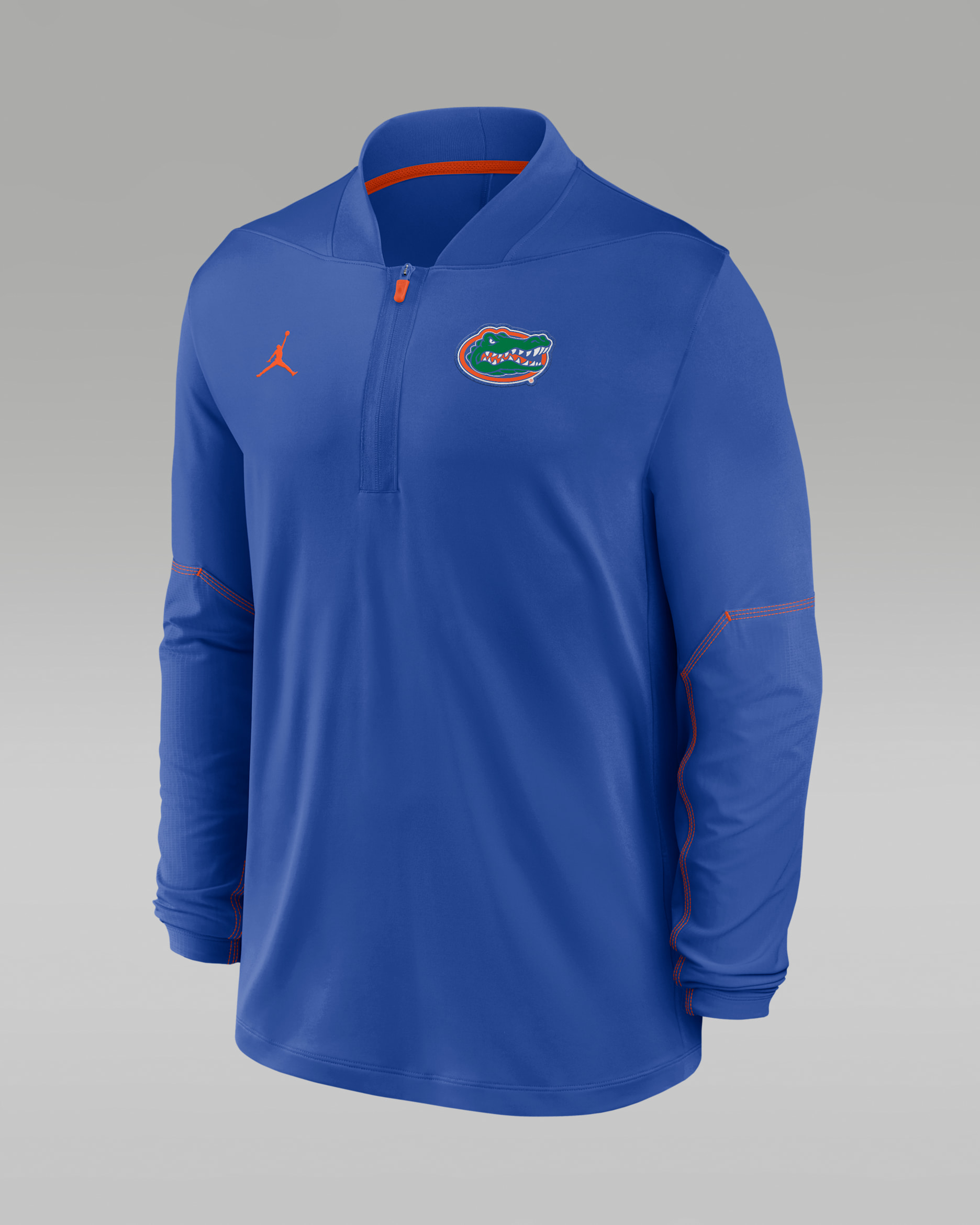 Florida Sideline Men's Jordan Brand Dri-FIT College 1/2-Zip Top - Game Royal/University Orange