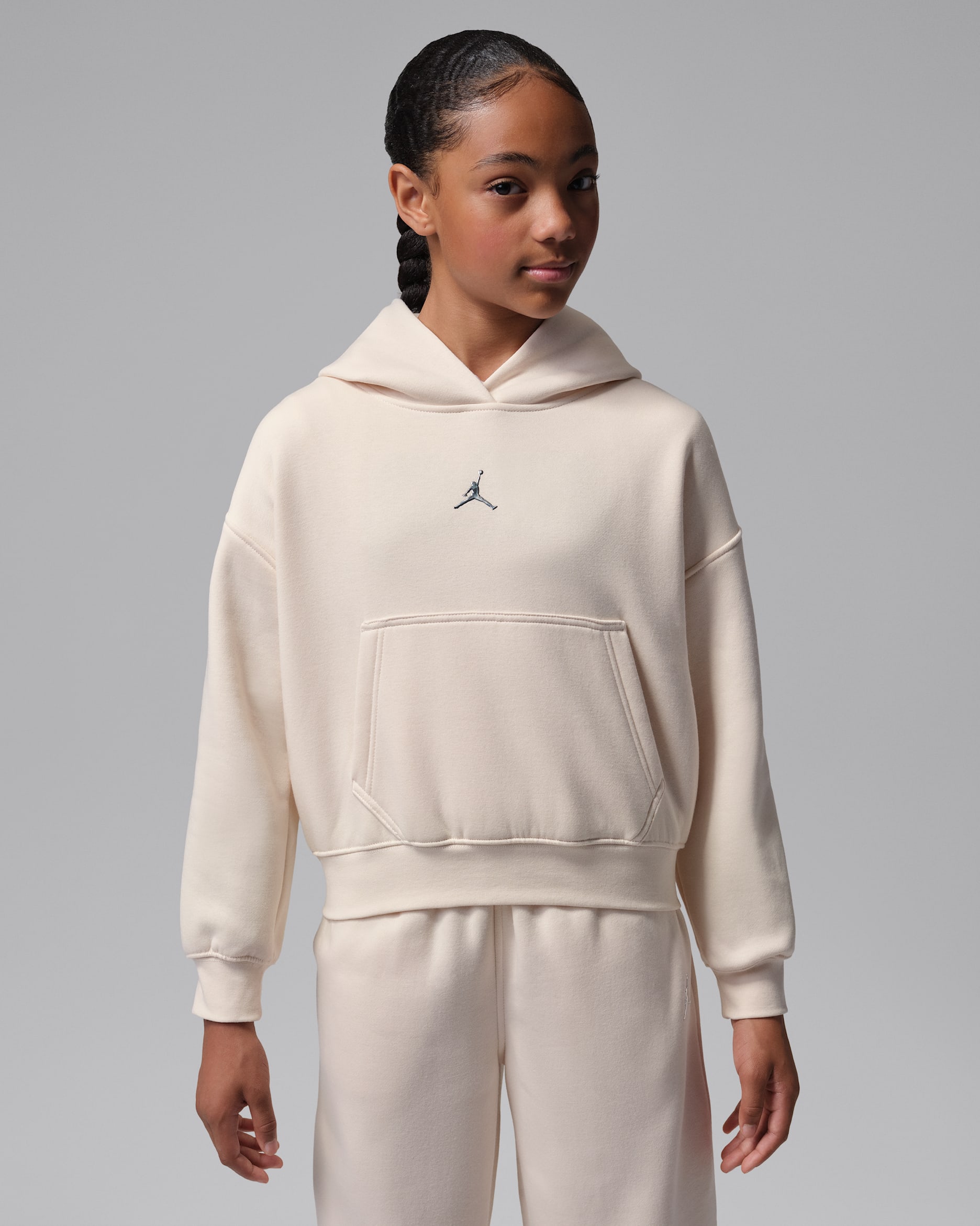 Sweat à capuche Jordan Brooklyn Fleece pour ado - Pearl White