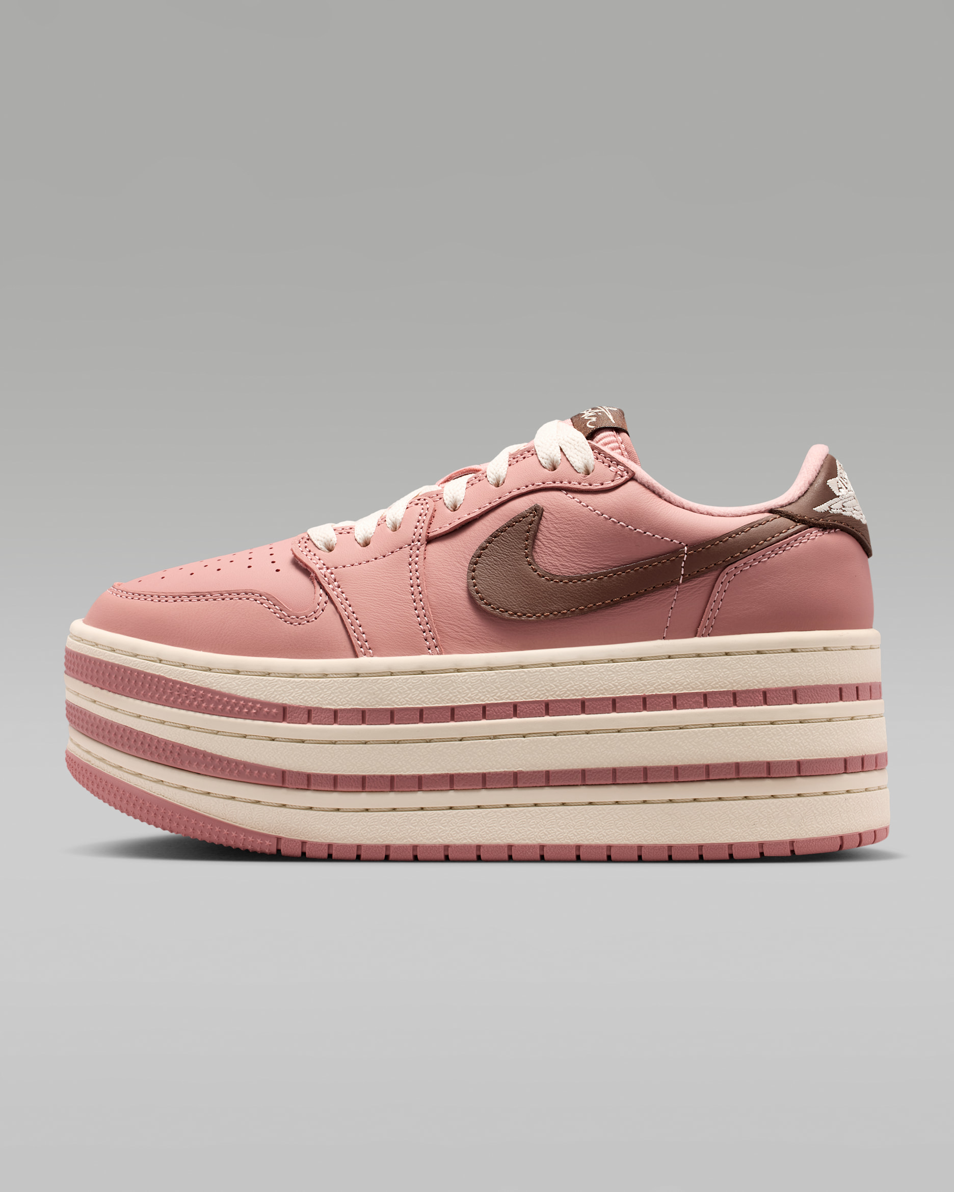 Air Jordan 1 Triple Stack Women's Shoes - Rust Pink/Cacao Wow/Pearl White