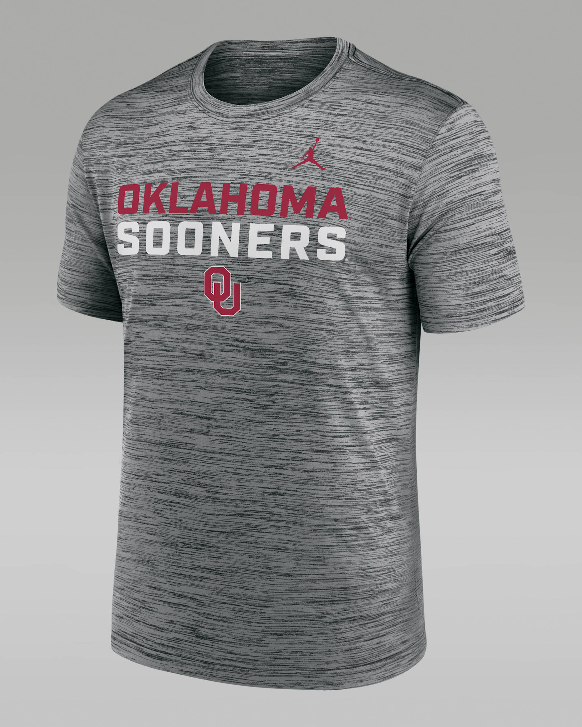 Oklahoma Campus Center Stack Velocity Men's Jordan Brand Dri-FIT College T-Shirt - Anthracite