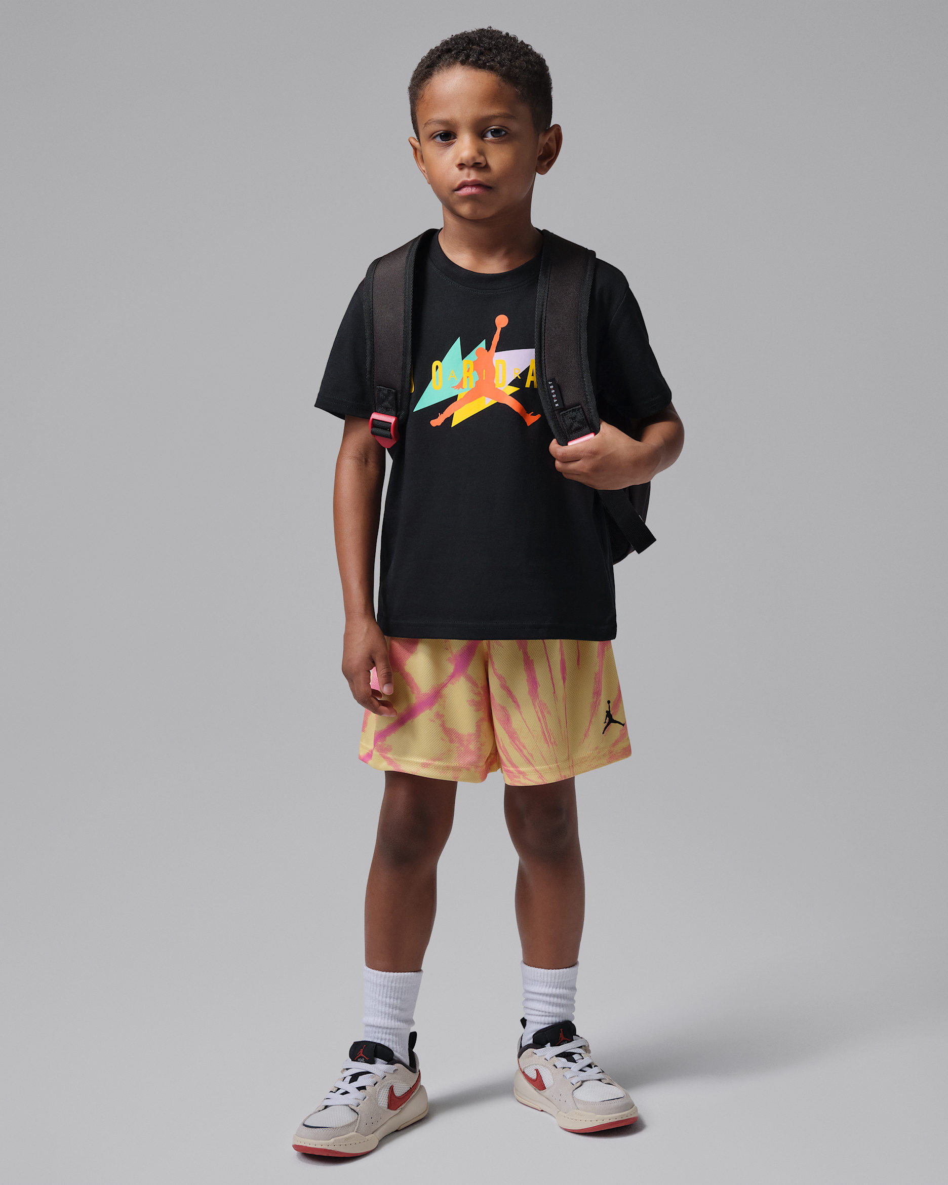 Jordan Little Kids' 2-Piece Festival Tie Dye Shorts Set - Lemon Wash