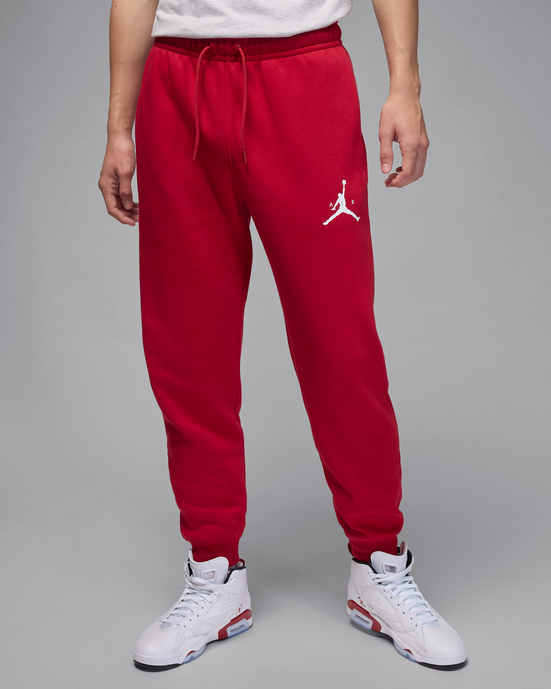Pants Jordan Jumpman de tejido Fleece para hombre - Rojo gimnasio/Blanco/Blanco