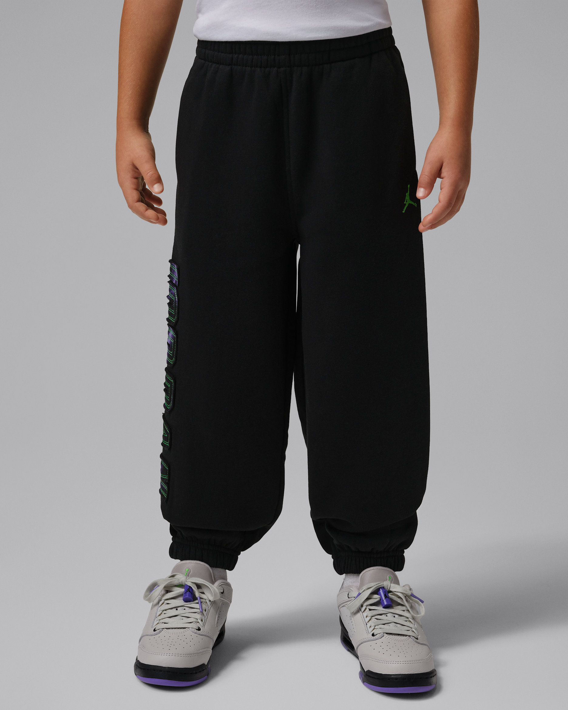 Pants de tejido Fleece Shock and Ahhh para niños talla pequeña Jordan - Negro
