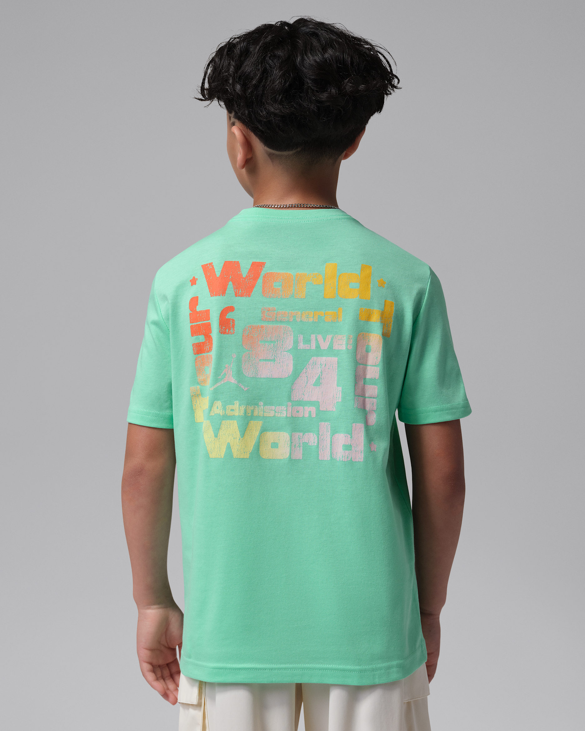 Jordan Big Kids' World Tour T-Shirt - Green Glow