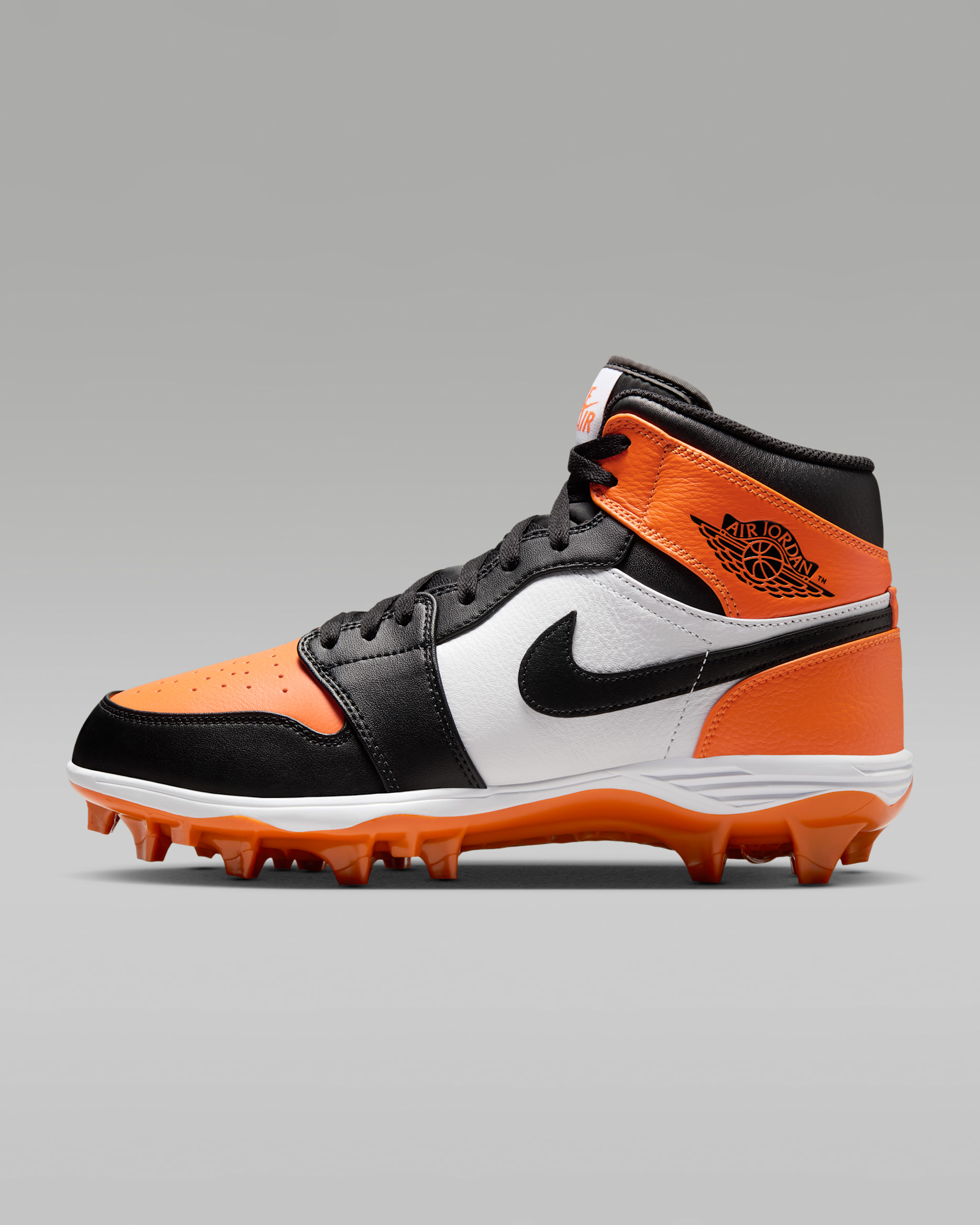 Jordan 1 Mid TD Men's Football Cleat - Starfish/White/Black