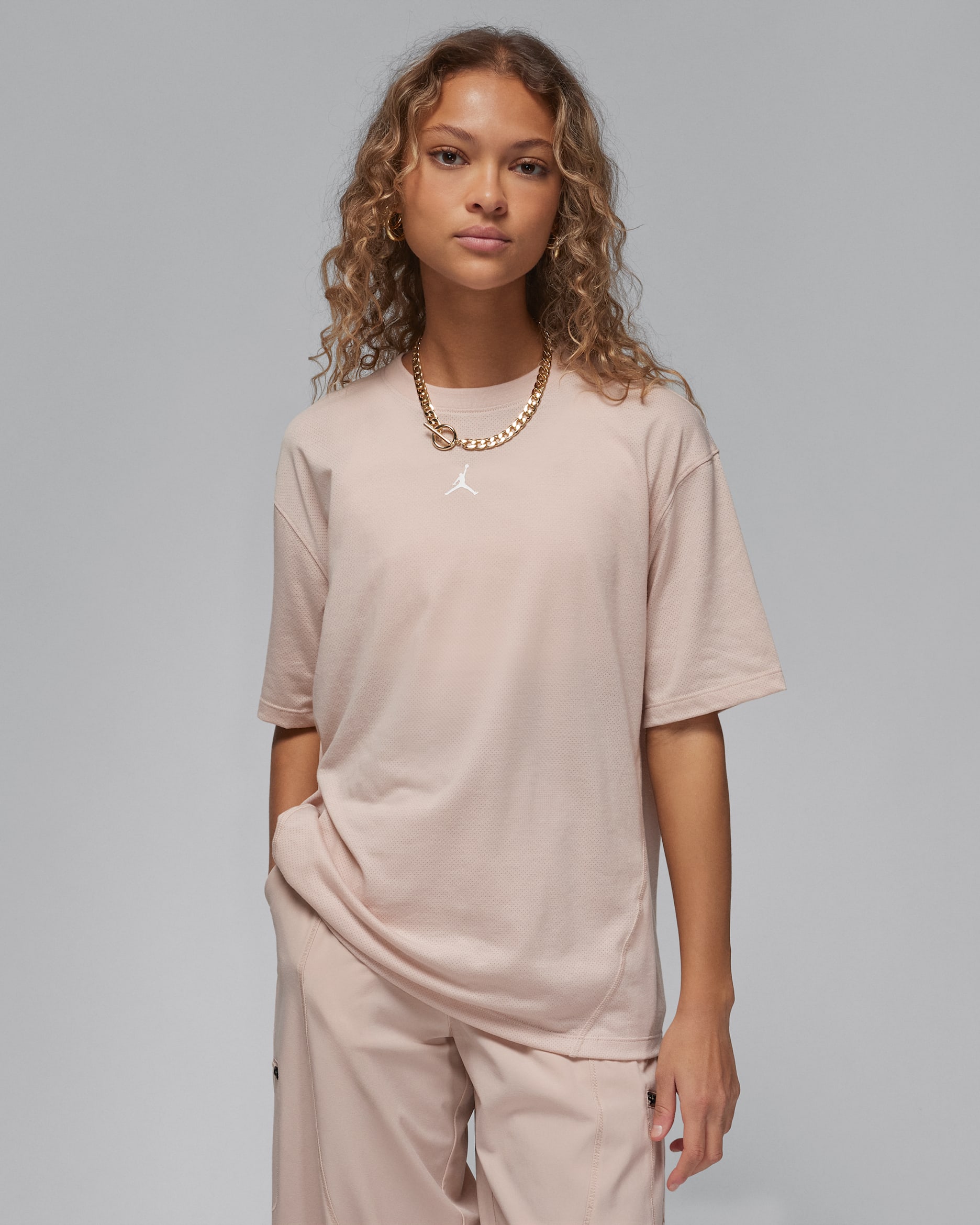 Jordan Sport 女款 Diamond 短袖上衣 - Particle Beige