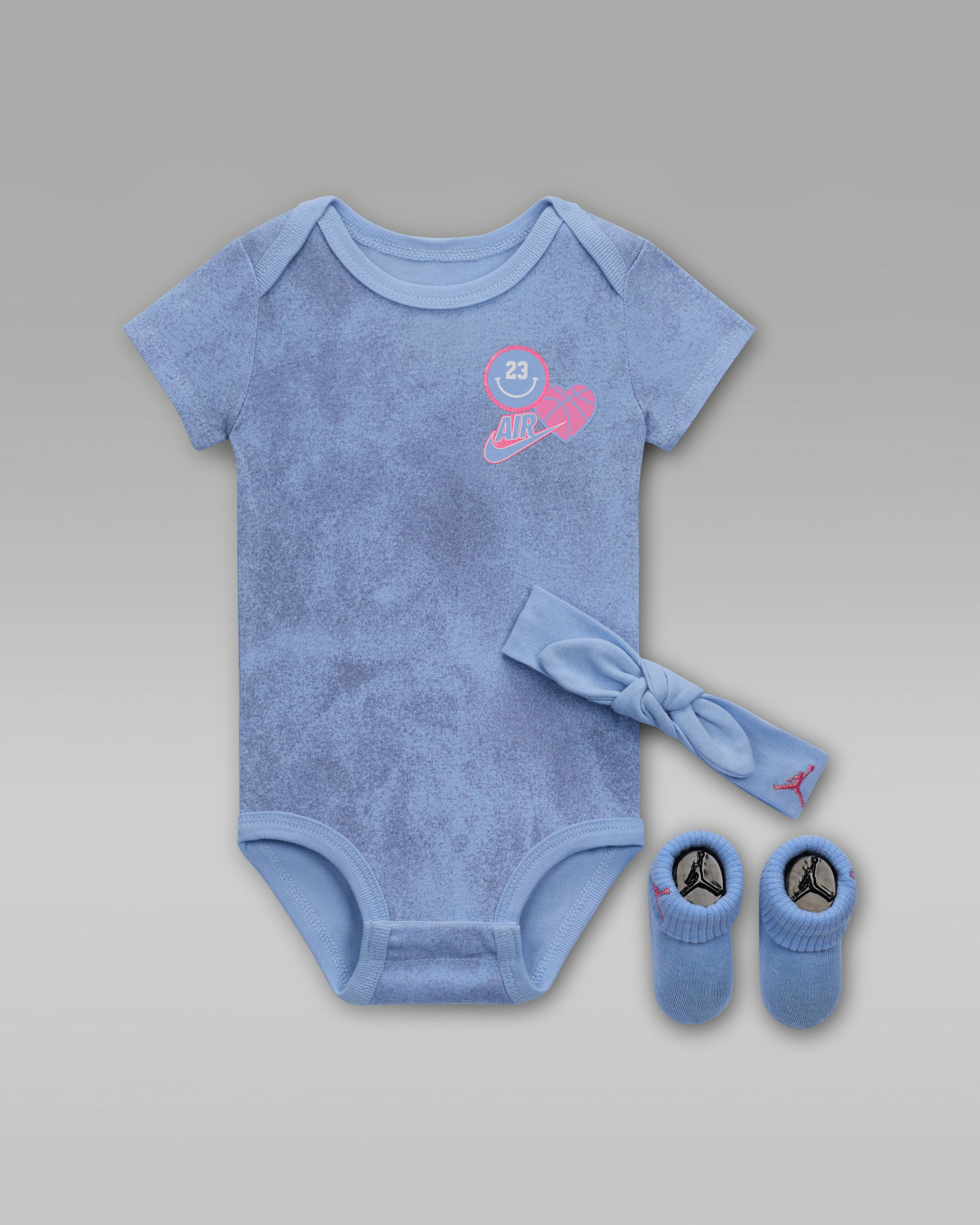 Caja de conjunto de 3 piezas Blue Jeans and Bling para bebé (de 0 a 9 meses) Jordan - Cobalto felicidad