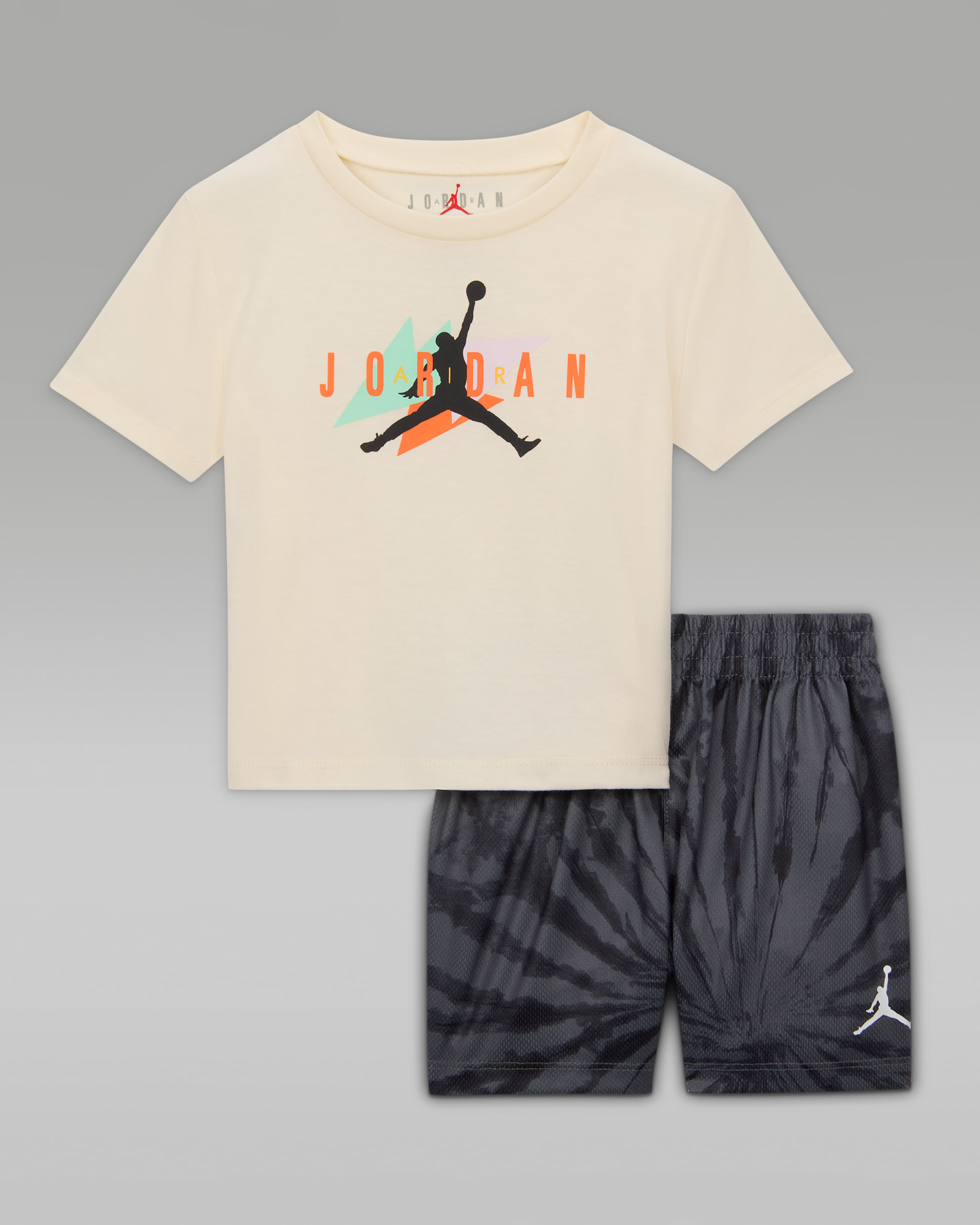 Jordan Baby 2-Piece Festival Tie Dye Shorts Set - Iron Grey