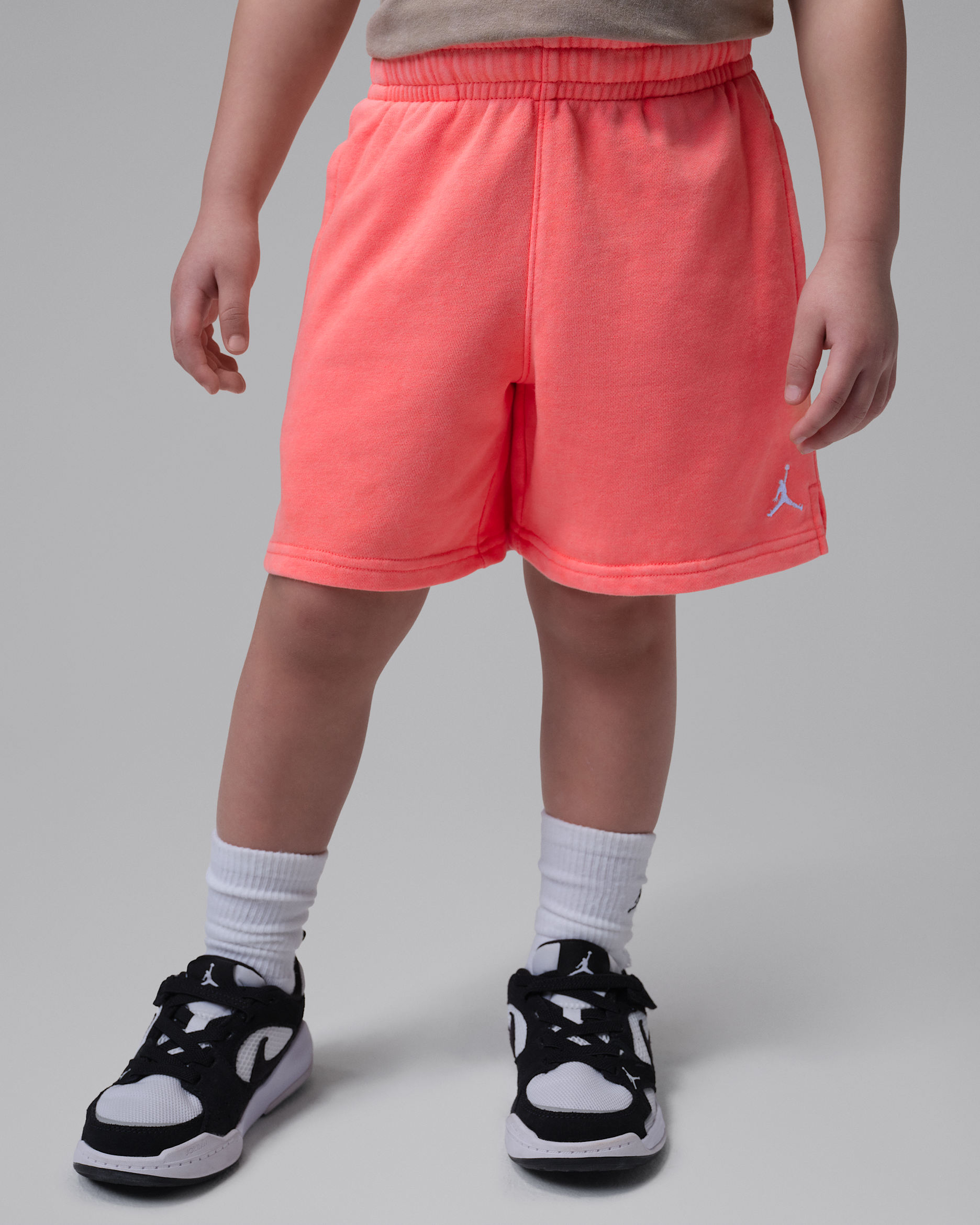 Jordan Little Kids' Brooklyn Washed French Terry Shorts - Bright Mango