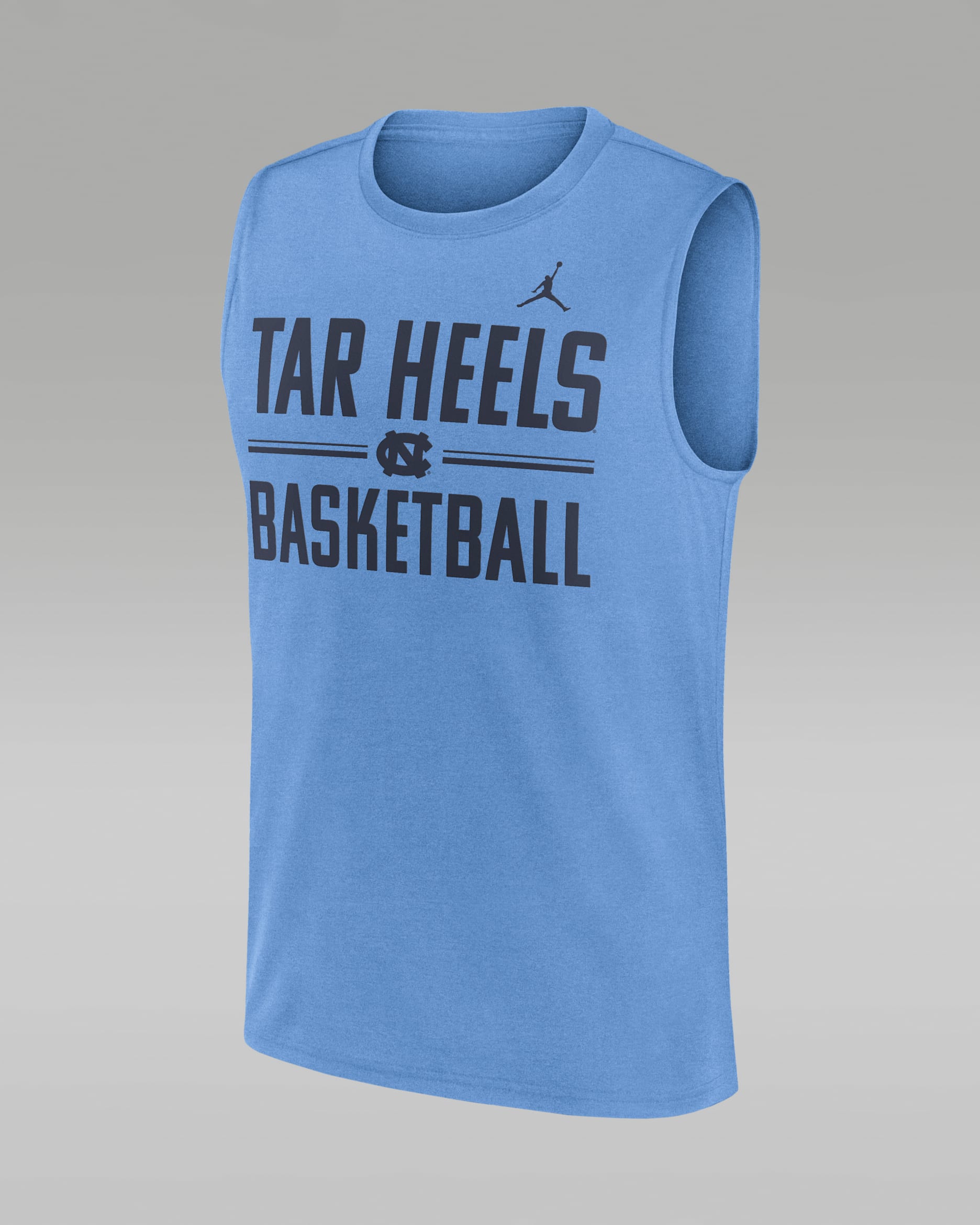 North Carolina Courtside Men's Jordan Brand Dri-FIT College Sleeveless T-Shirt - Light Blue