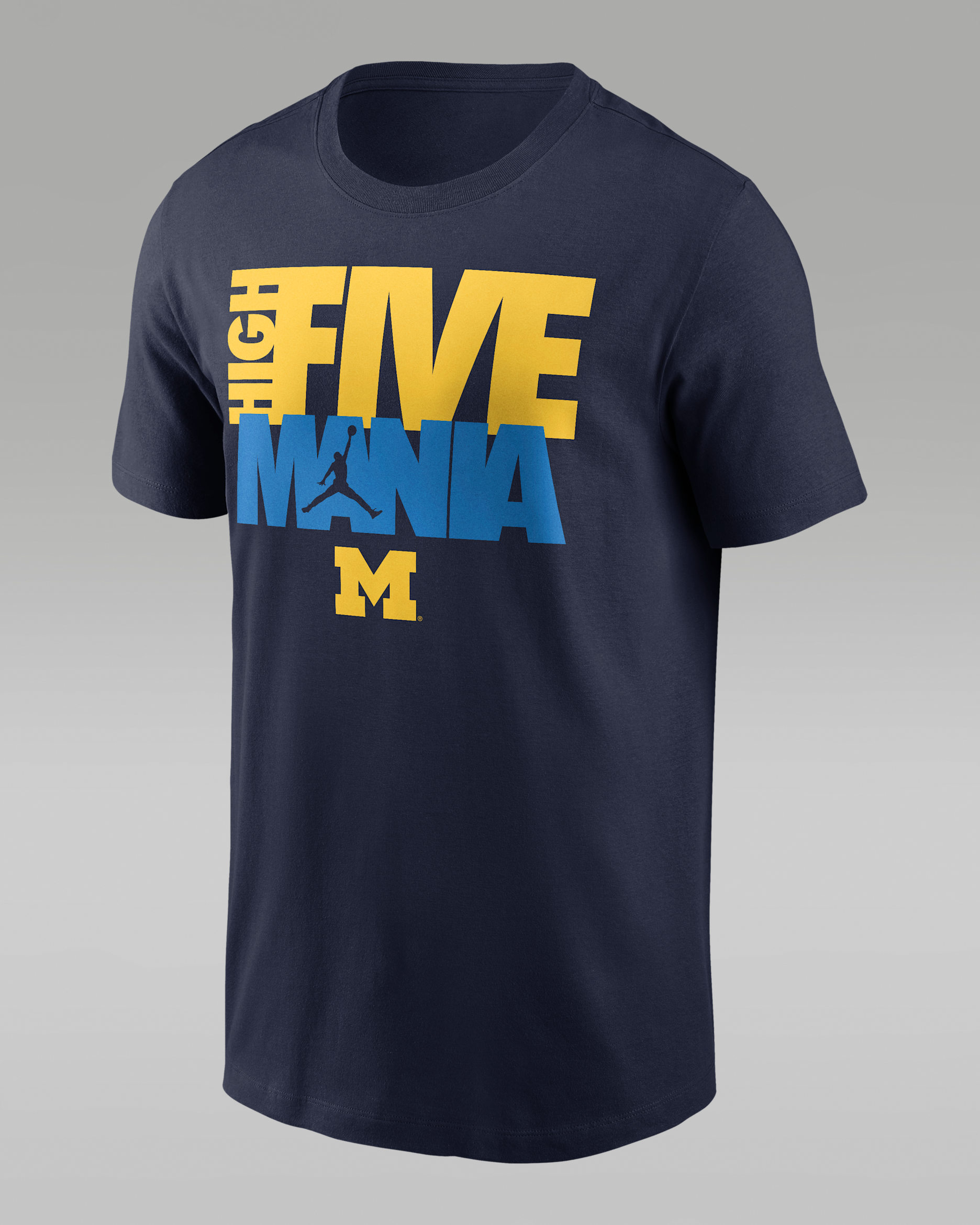 Playera universitaria Jordan para hombre Michigan Campus Local Madness - Azul marino
