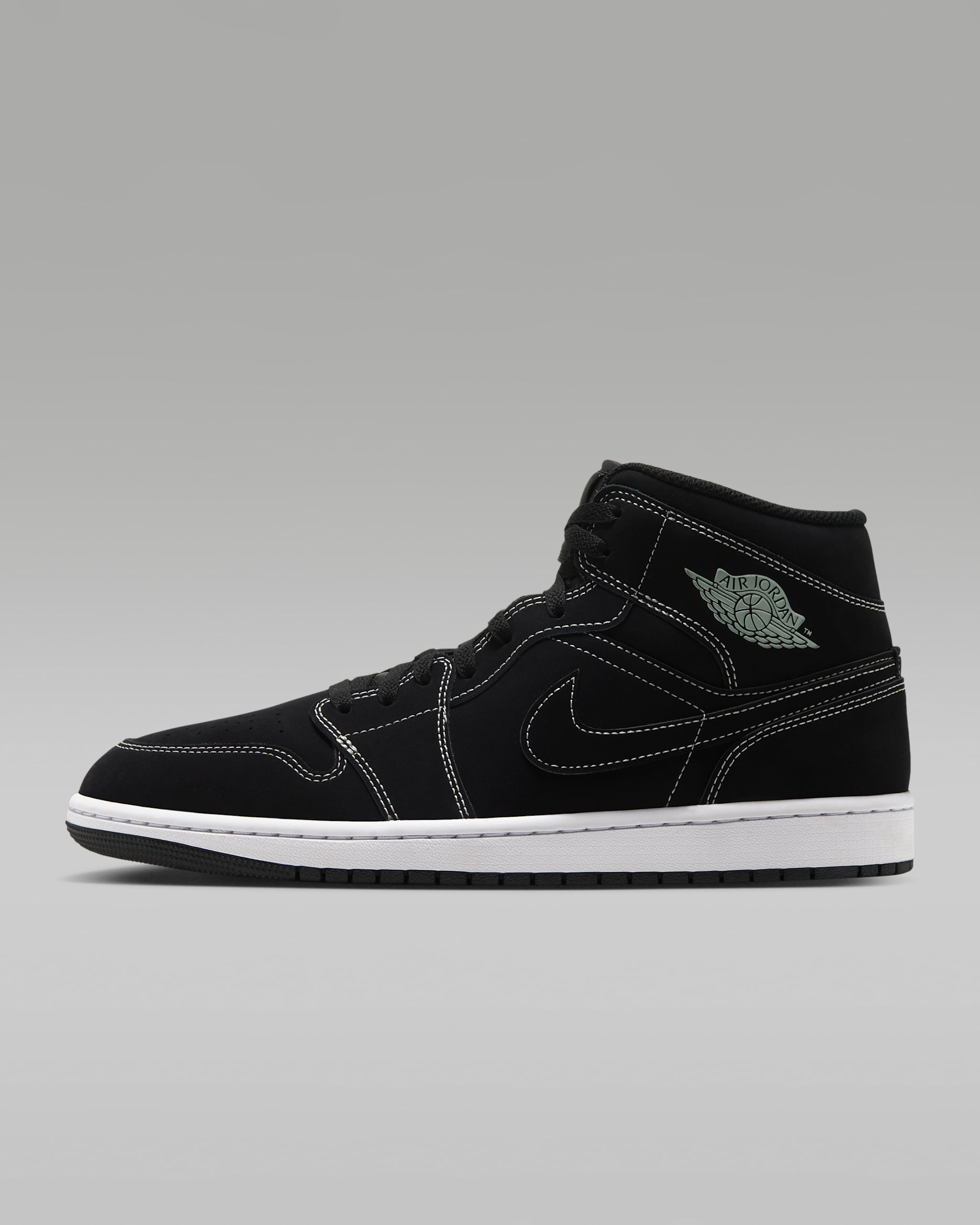 Air Jordan 1 Mid Herrenschuh - Schwarz/Schwarz/Pistachio Frost