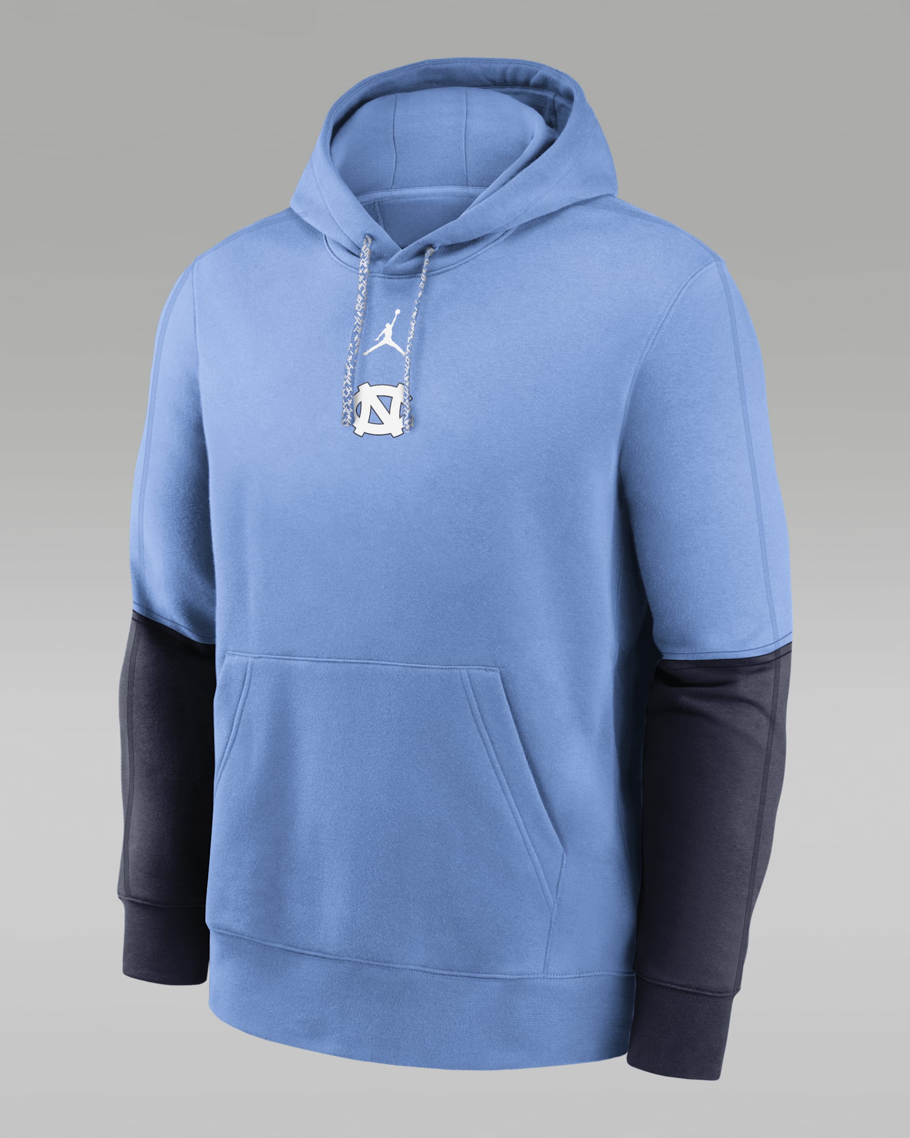 Sudadera con gorro sin cierre universitaria marca Jordan para hombre North Carolina Tar Heels Sideline Team Issue Club - Azul claro
