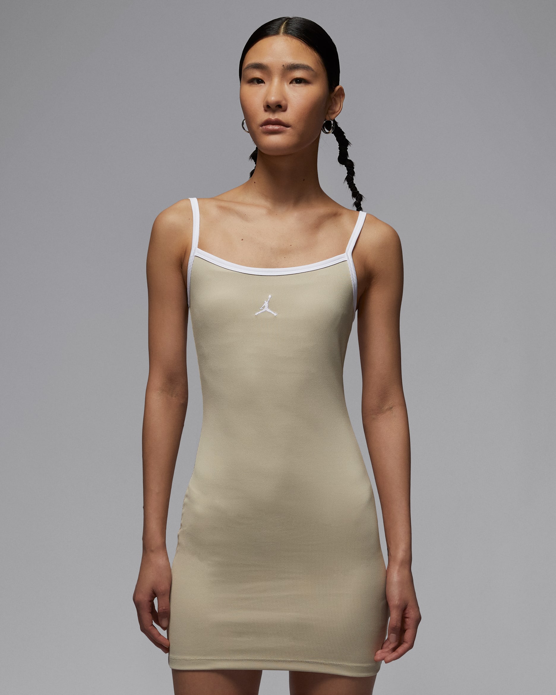 ジョーダン ウィメンズ タイト タンク ドレス - ラタン/ホワイト/ホワイト