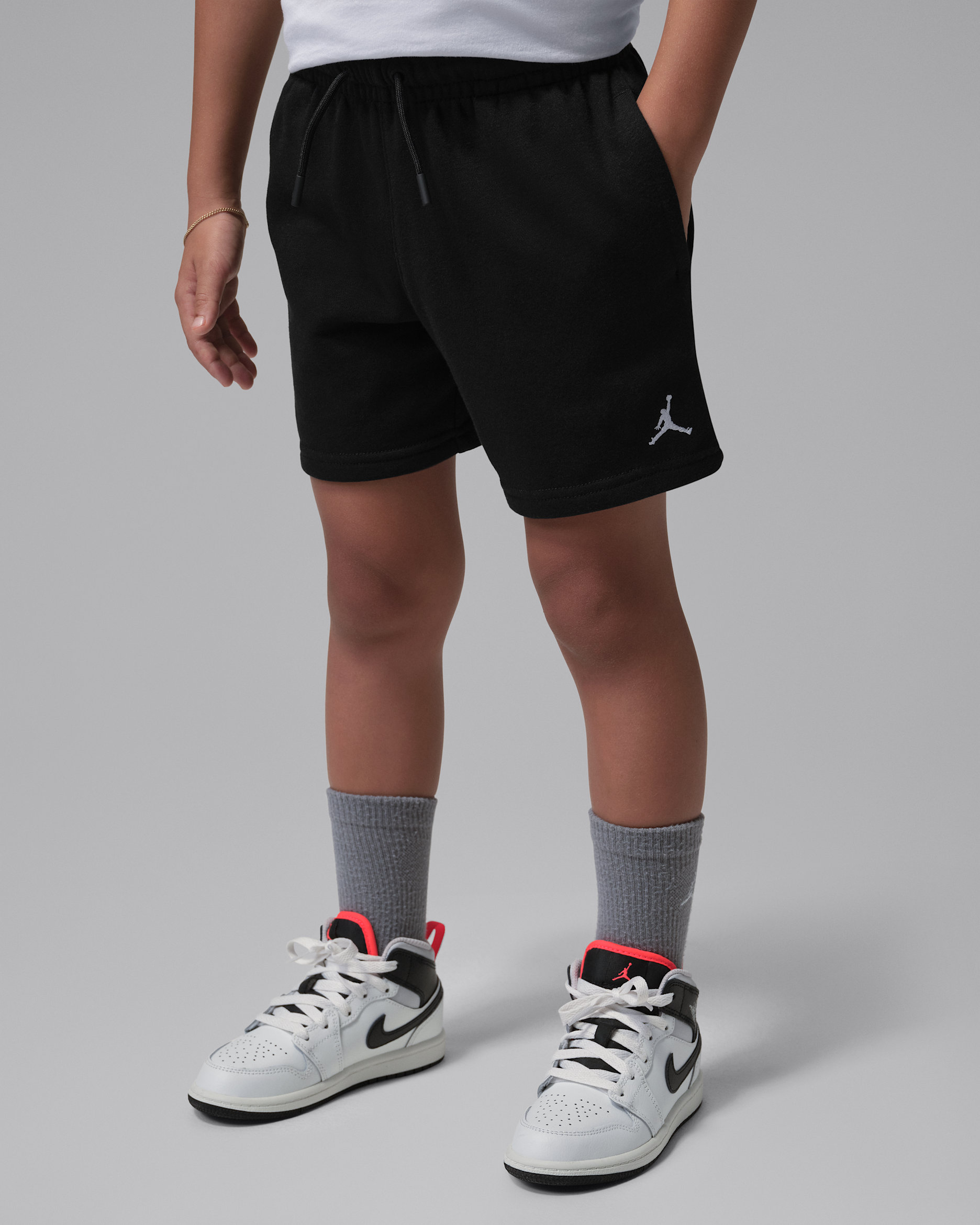 Shorts para niños talla pequeña Jordan Brooklyn French Terry - Negro