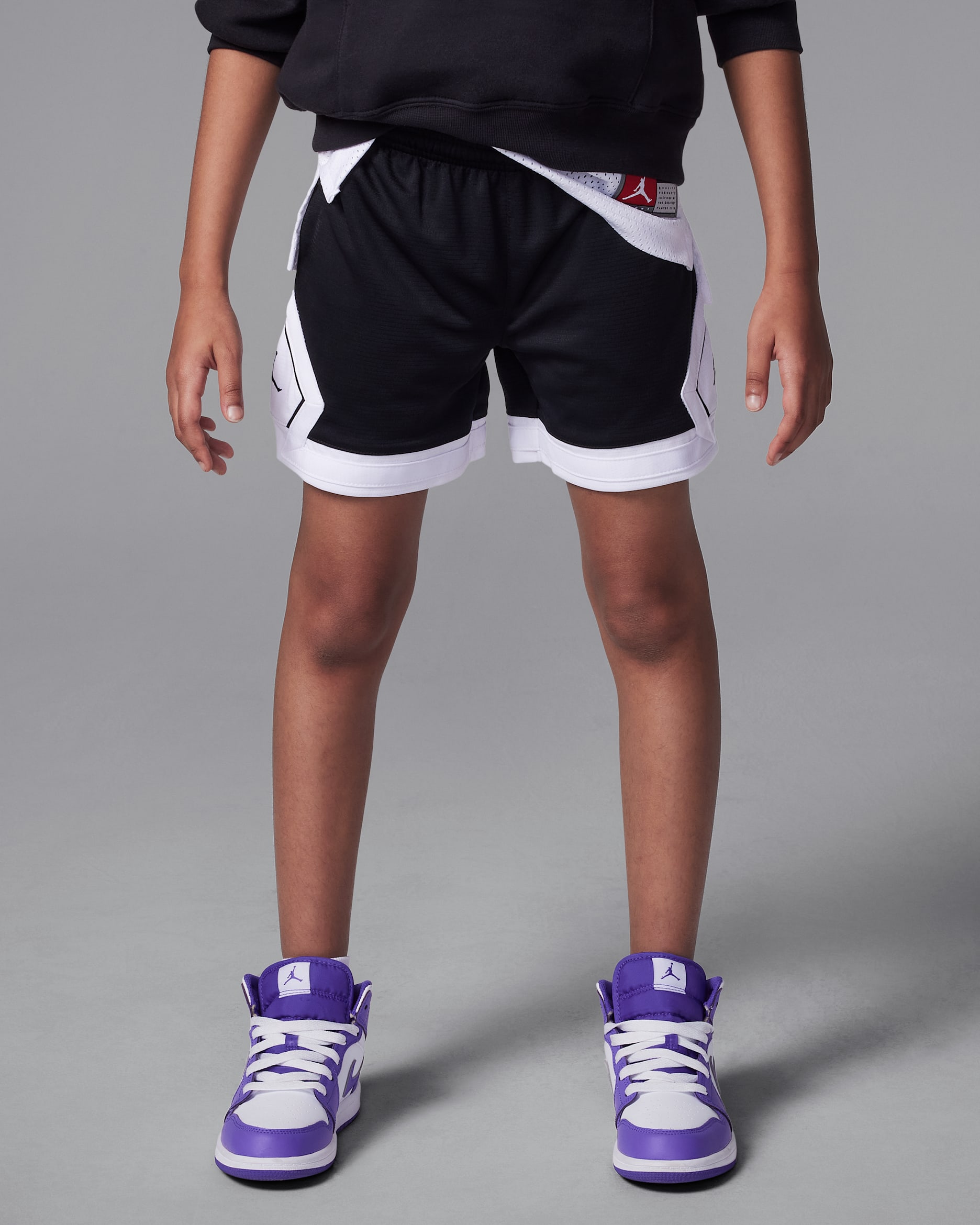 Shorts Diamond para niños talla pequeña Jordan Dri-FIT - Negro