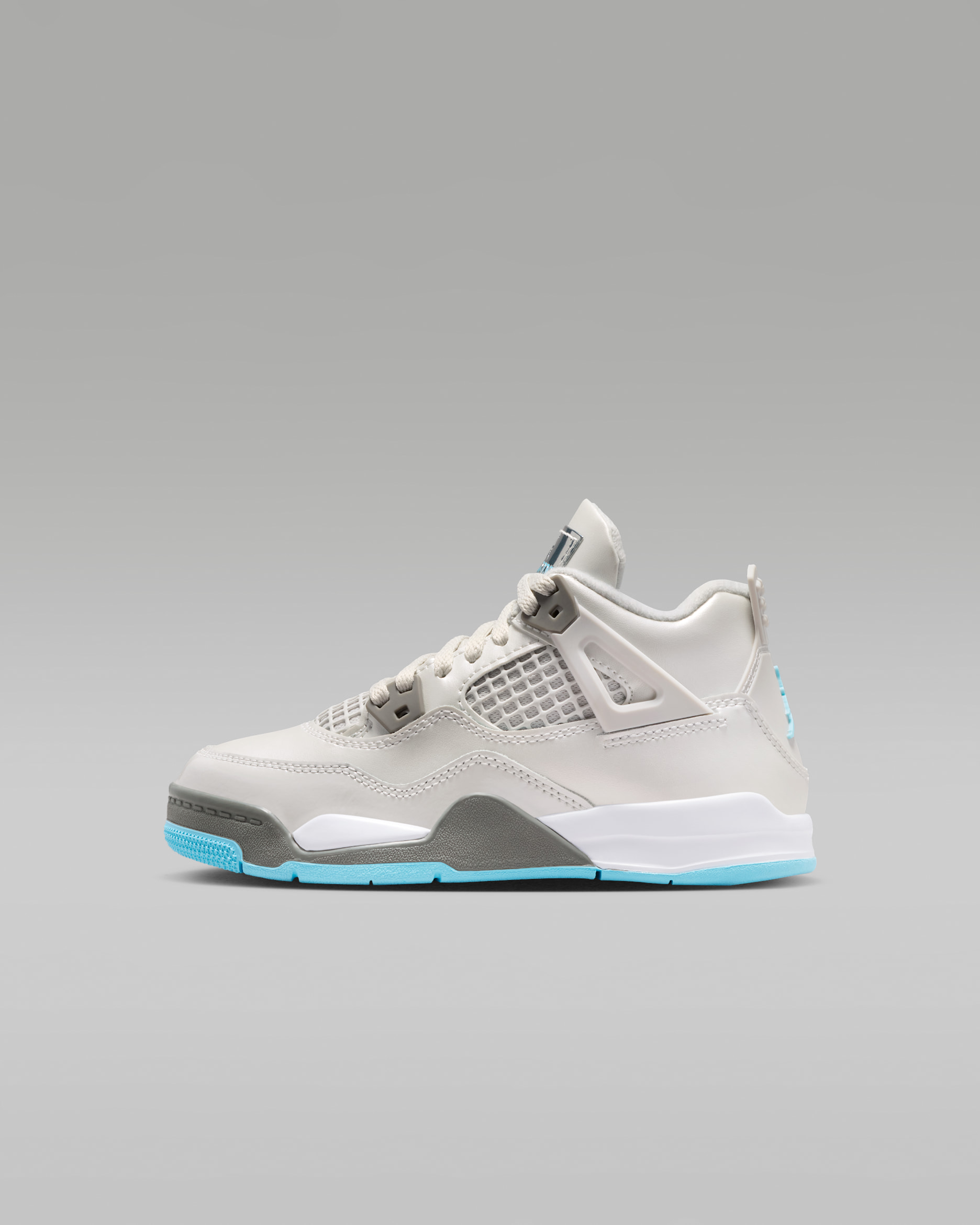 Jordan 4 Retro Little Kids' Shoes - Photon Dust/Flat Pewter/White/Blue Chill