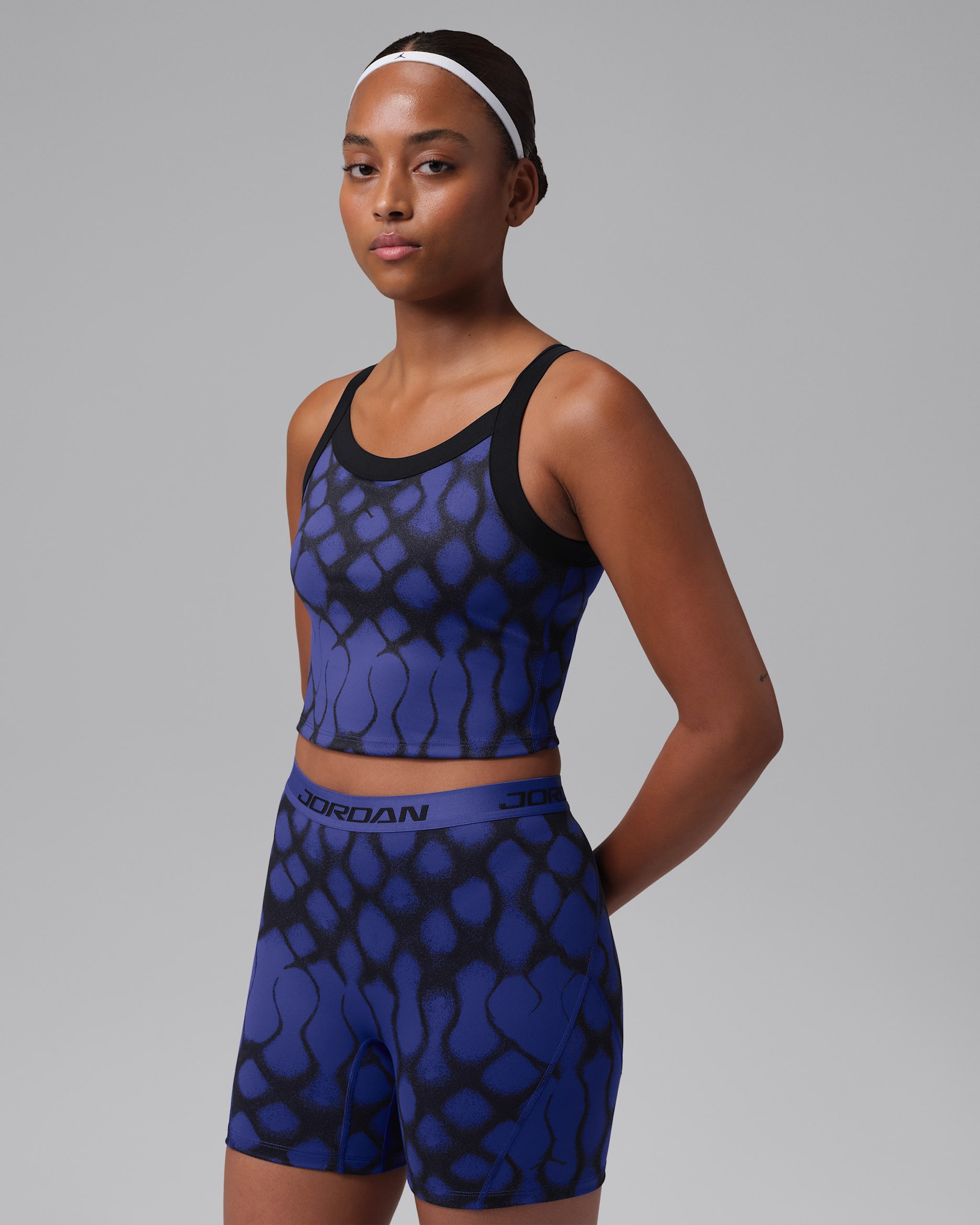 Jordan Sport Dri-FIT kort singlet til dame - Light Concord/Svart