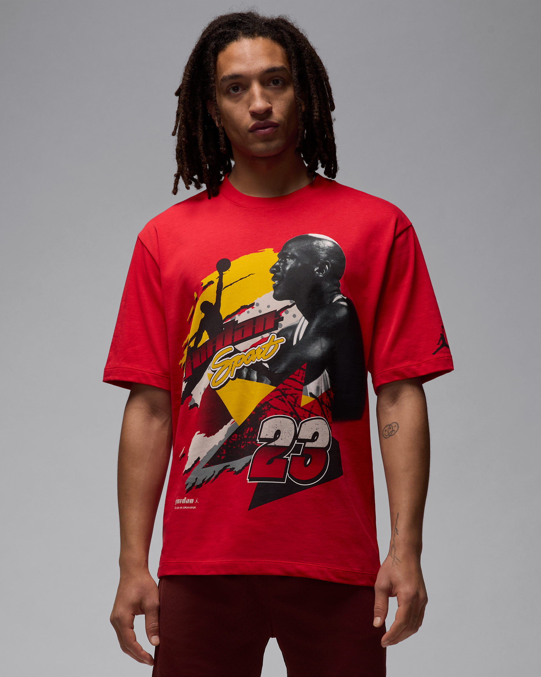 ジョーダン メンズ Tシャツ - ファイヤーレッド/ブラック