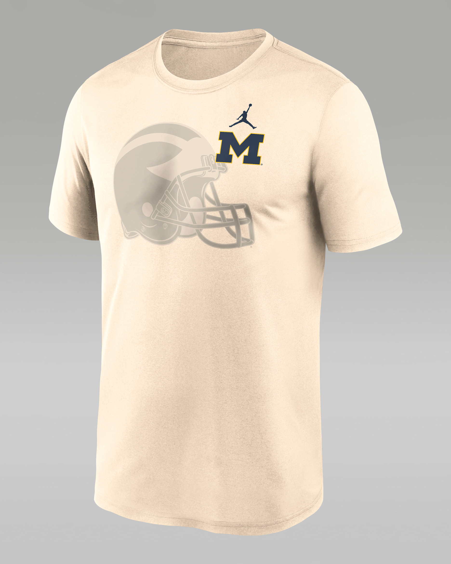 Michigan Campus Legend Shadow Logo Men's Nike Dri-FIT College T-Shirt - Natural