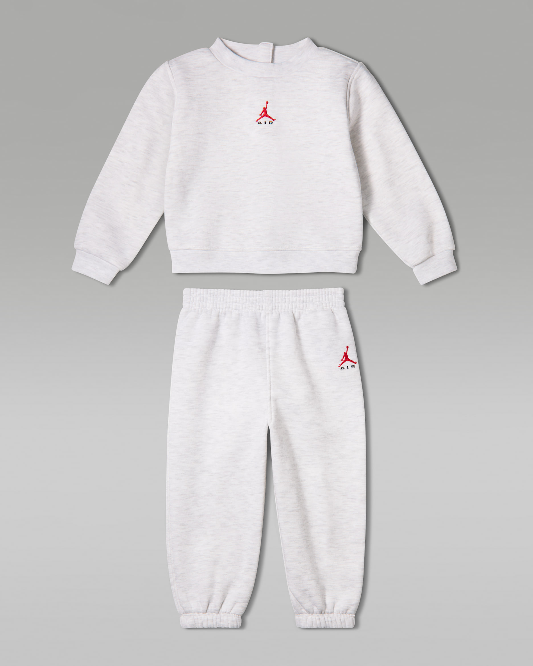 Ensemble deux pièces avec haut col ras-du-cou Jordan Brooklyn Fleece pour bébé (12-24 mois) - Neutral Grey Heather