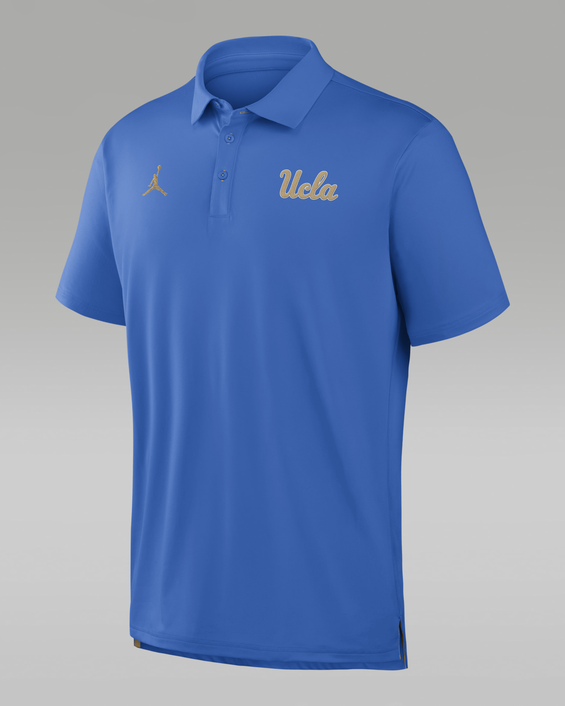 Polo universitaria marca Jordan Dri-FIT para hombre UCLA Tour - Azul señal/Oro club