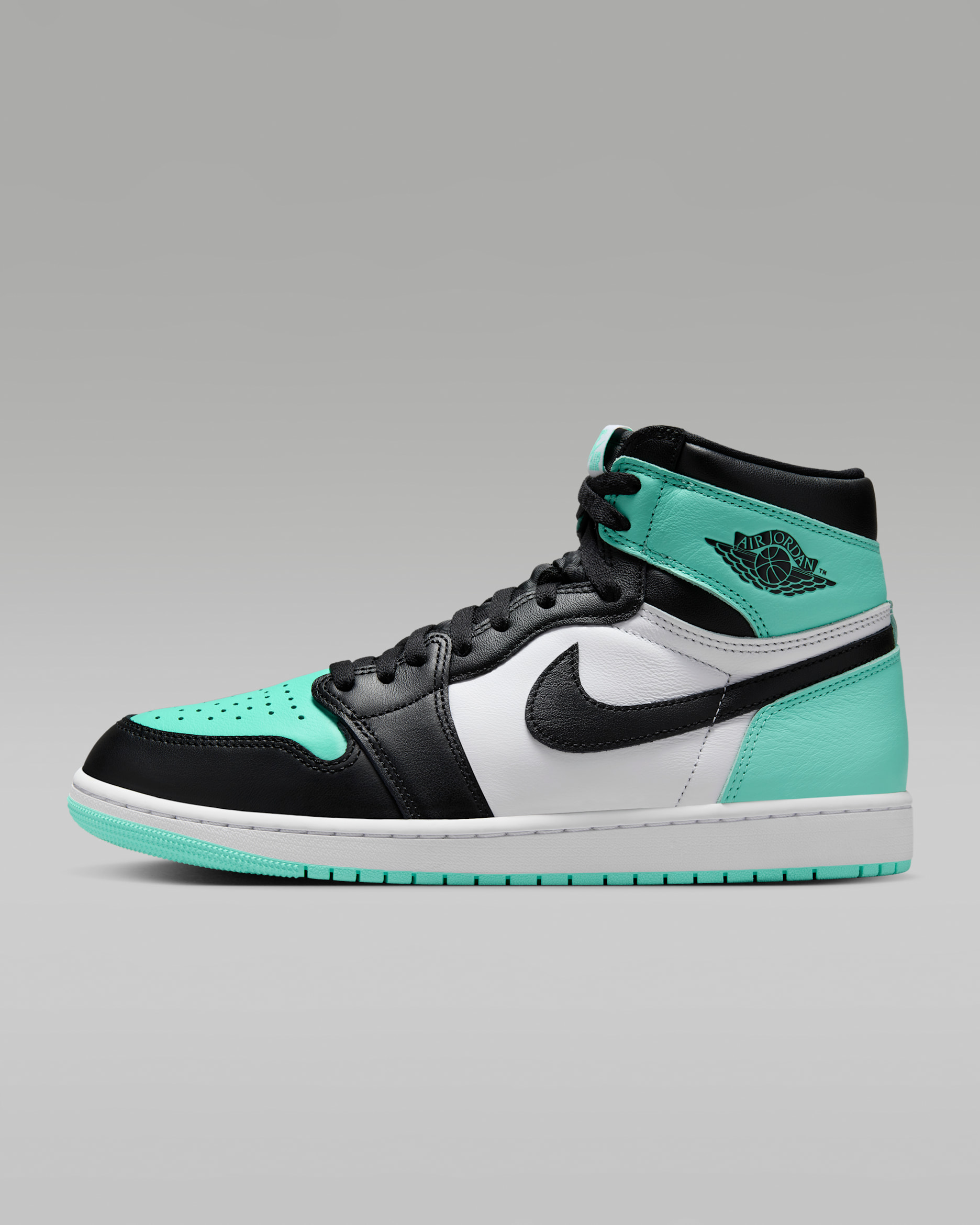 Air Jordan 1 Retro High OG Men's Shoes - White/Green Glow/Black