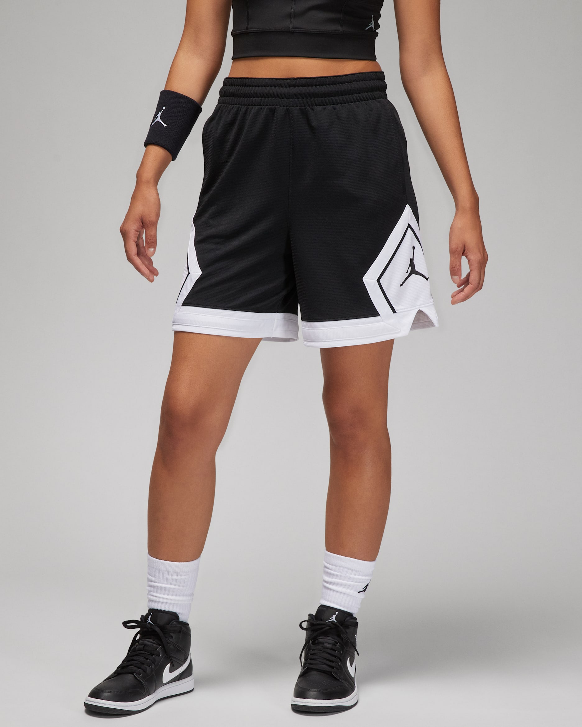 Jordan Sport Pantalón corto Diamond - Mujer - Negro/Blanco/Blanco/Negro