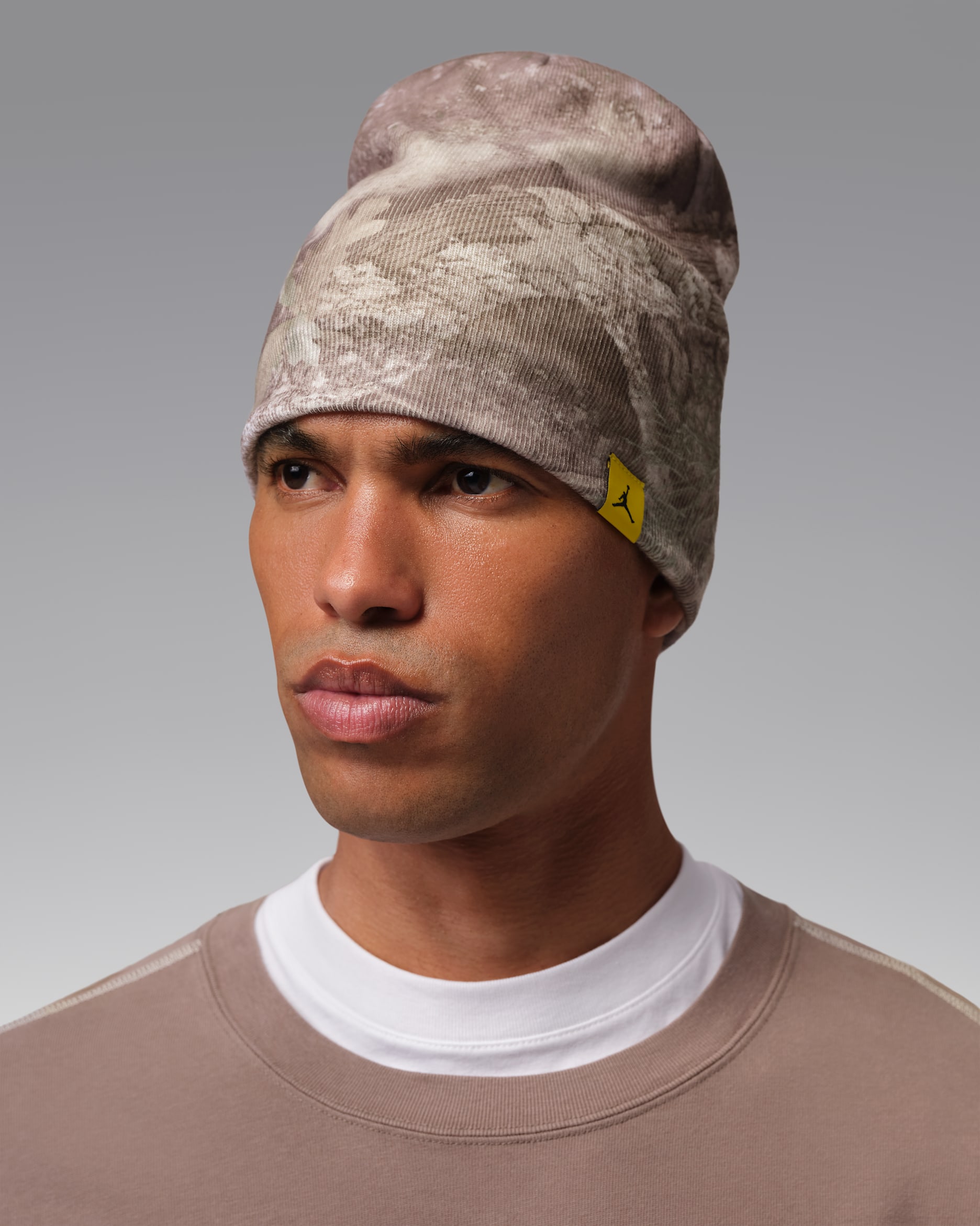 Jordan Peak Realtree Beanie - White/Bright Citron
