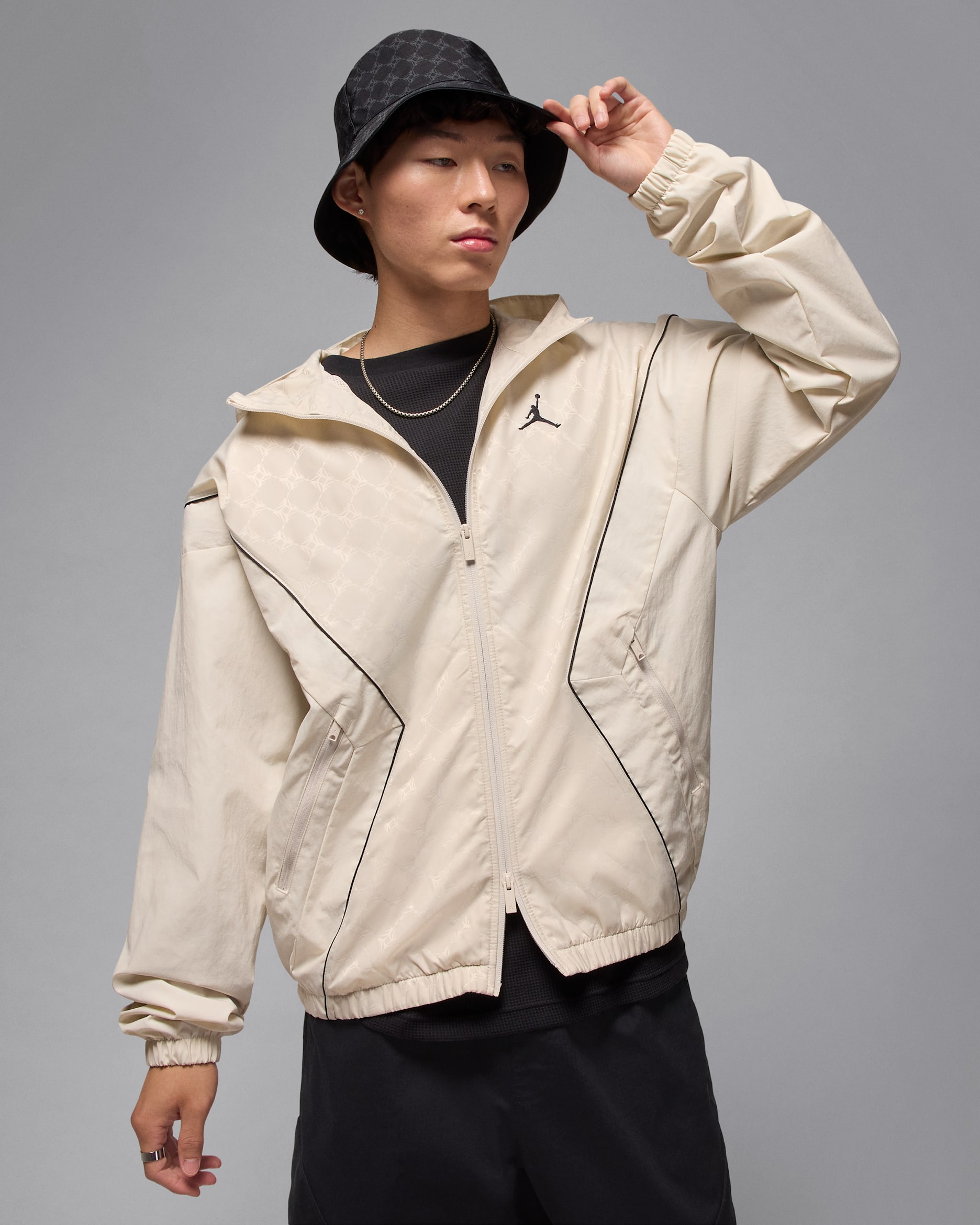 เสื้อแจ็คเก็ตมีฮู้ด Draft ผู้ชาย Jordan Brooklyn - Light Orewood Brown/ดำ