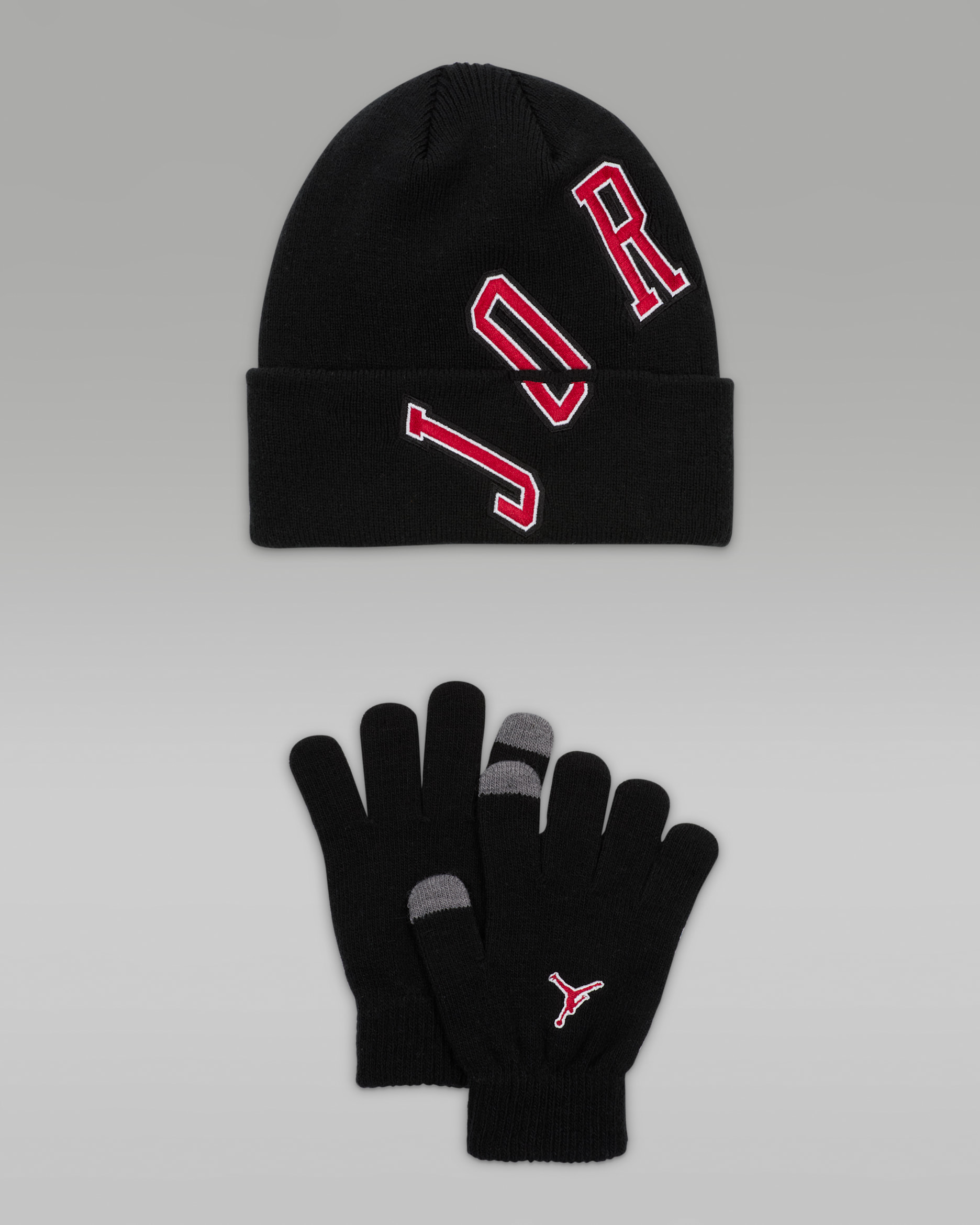 Conjunto de gorro Varsity de dos piezas para niño talla grande Jordan - Negro