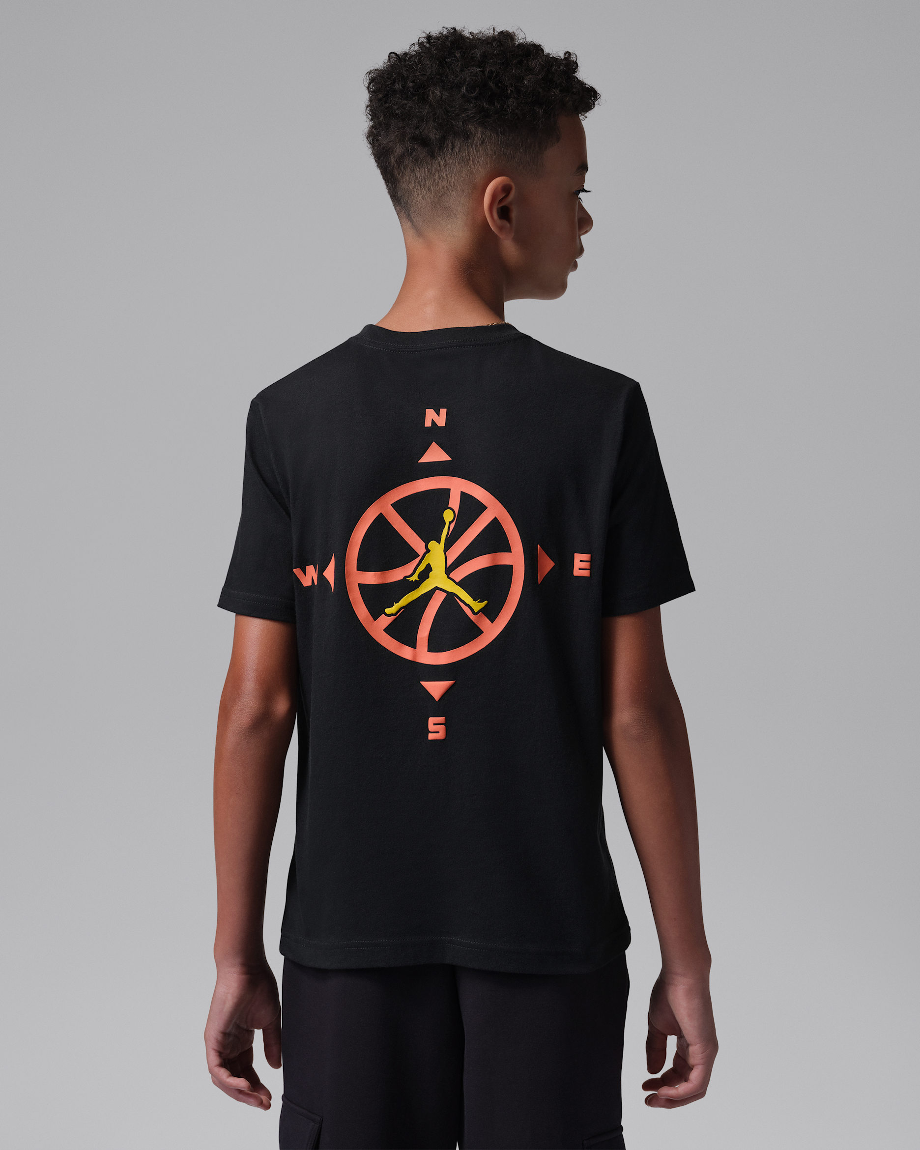 Playera Jumpman Compass para niños talla grande Jordan - Negro