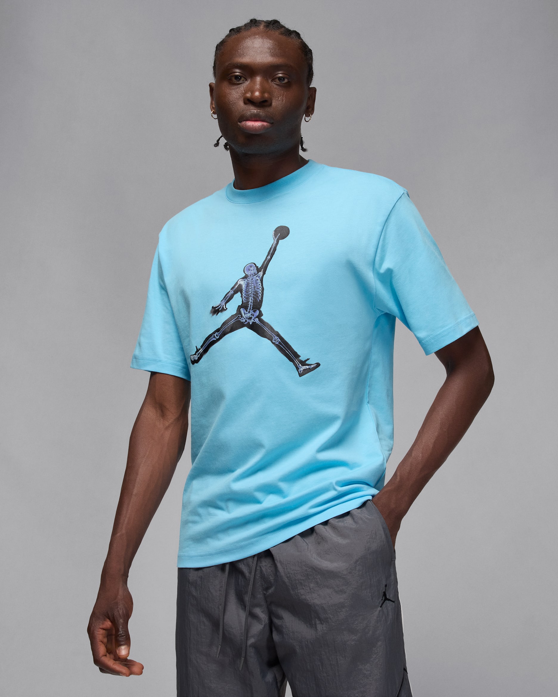 Jordan Men's T-Shirt - Blue Chill/Black