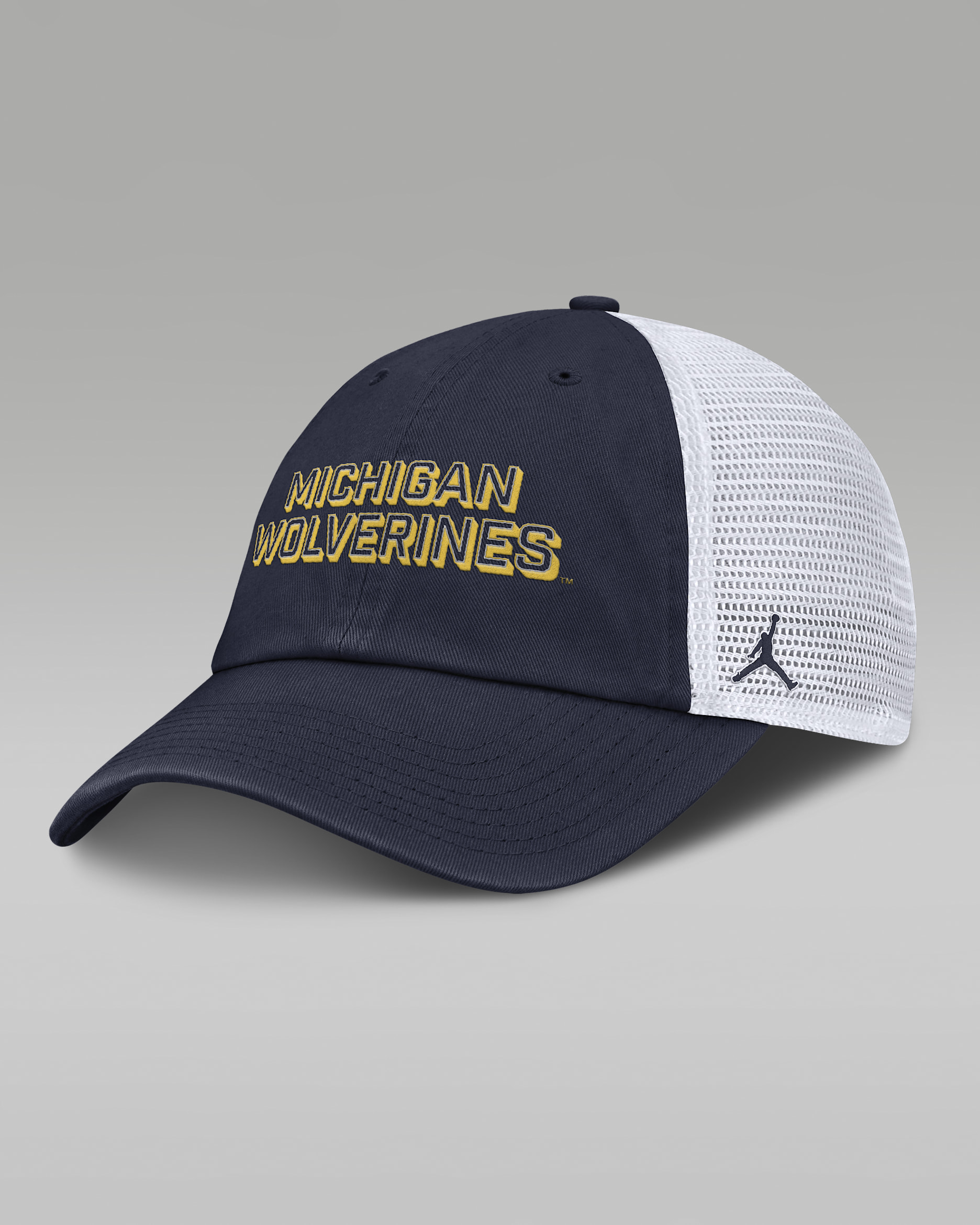 Michigan On-Field Club Gameday Men's Jordan Brand College Trucker Adjustable Hat - Navy
