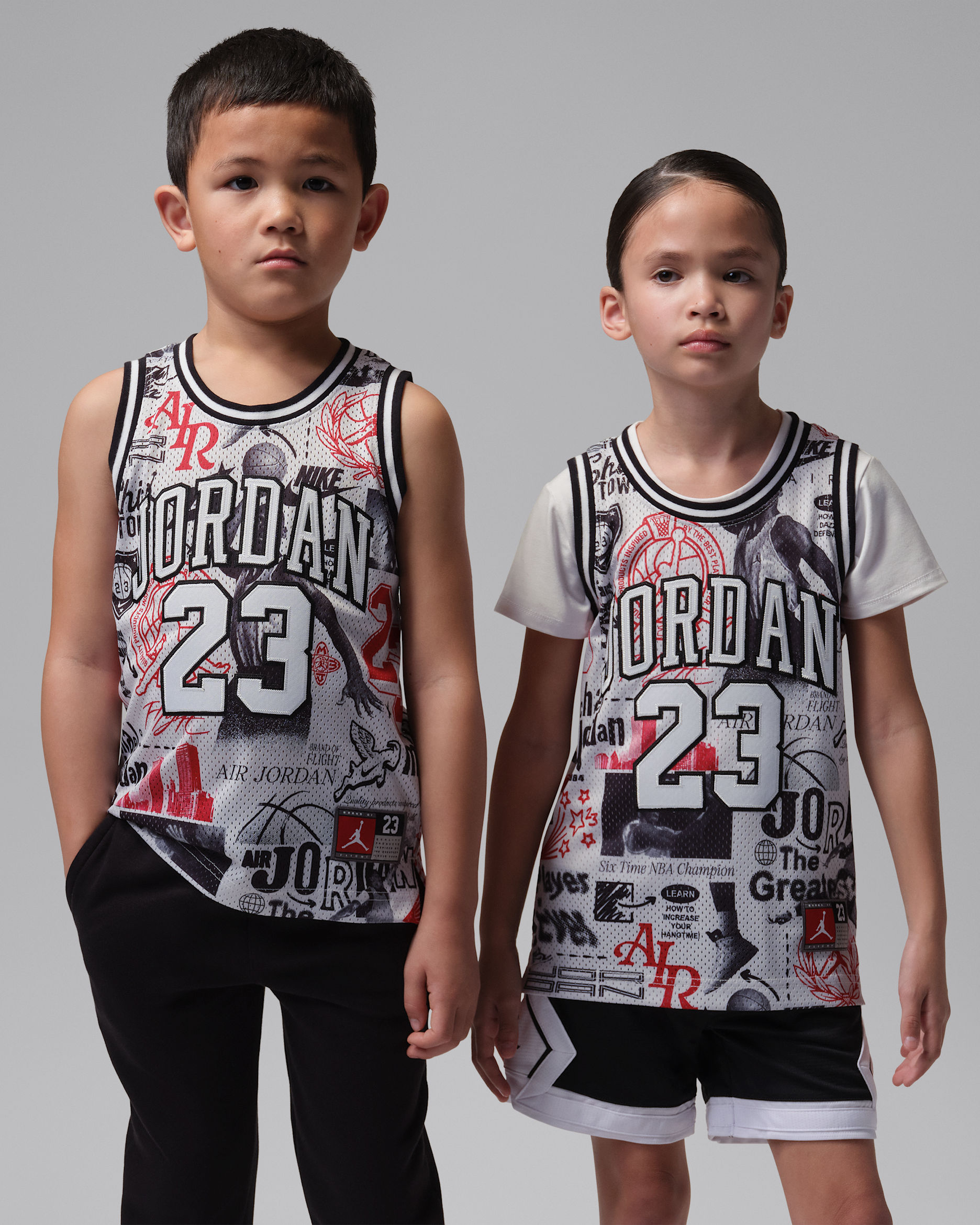 Jersey estampado 23 para niños talla pequeña Jordan - Gris neutro