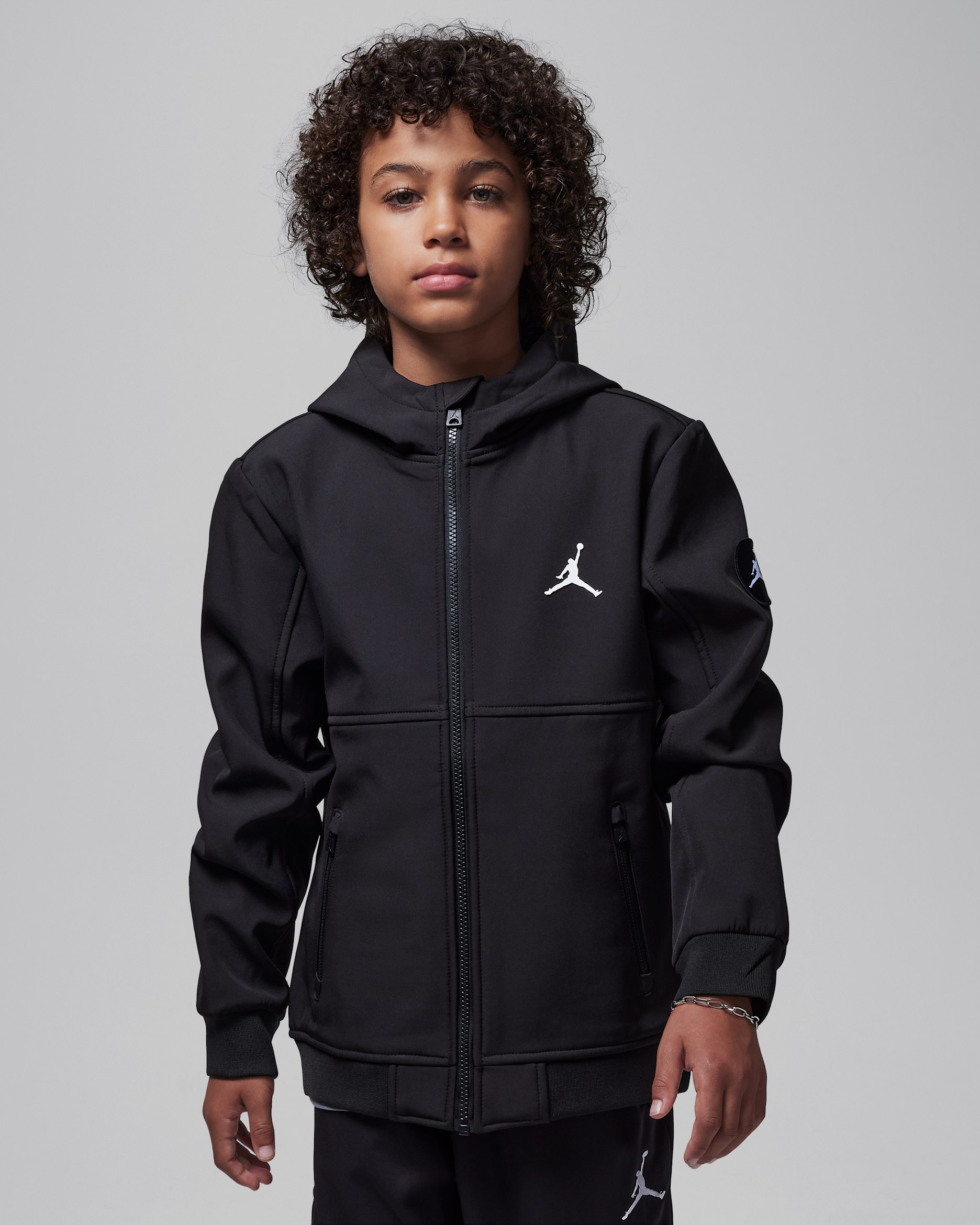 Chamarra de soft shell para niños talla grande Jordan - Negro