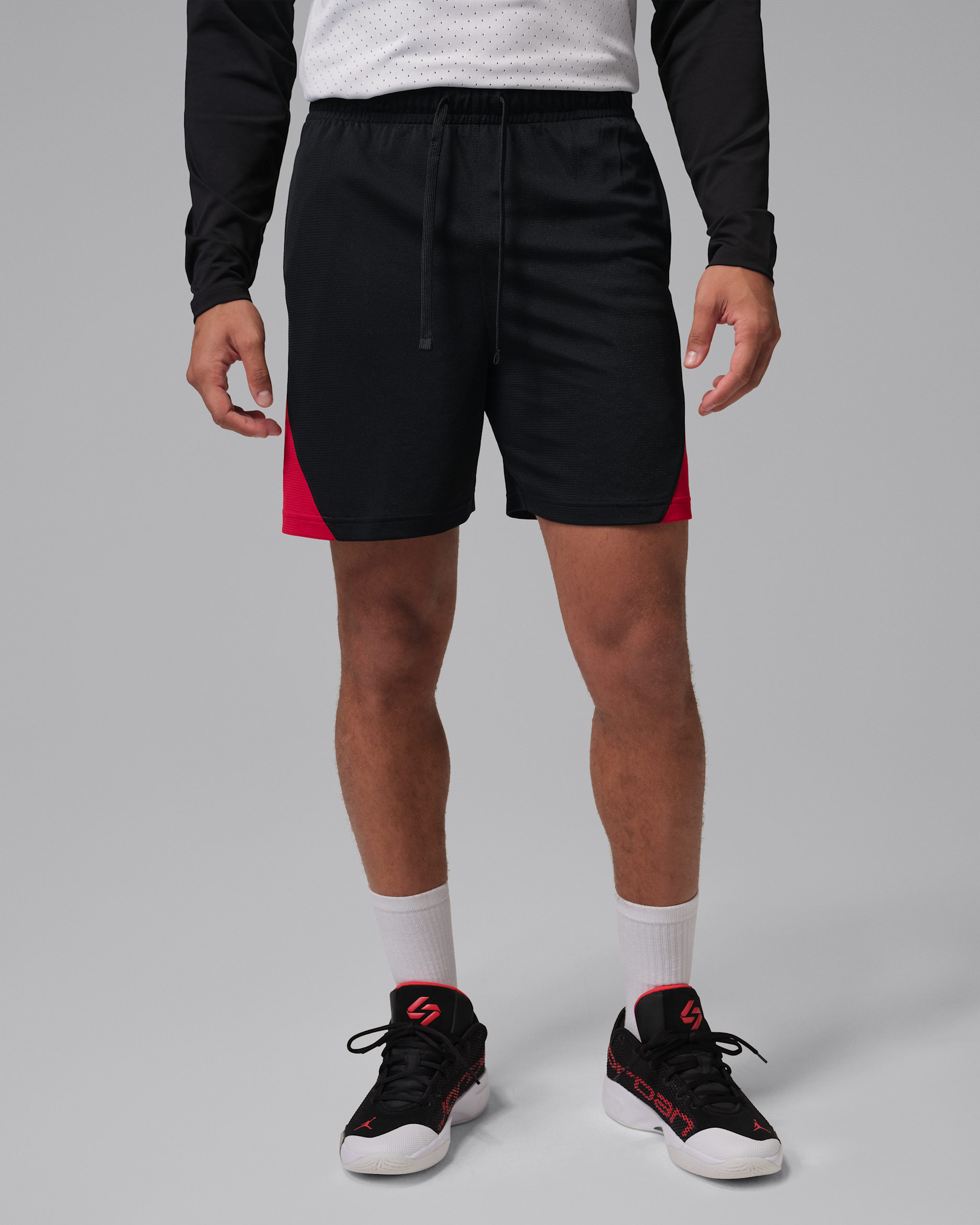 Jordan Sport Men's Dri-FIT Shorts - Black/Gym Red/White