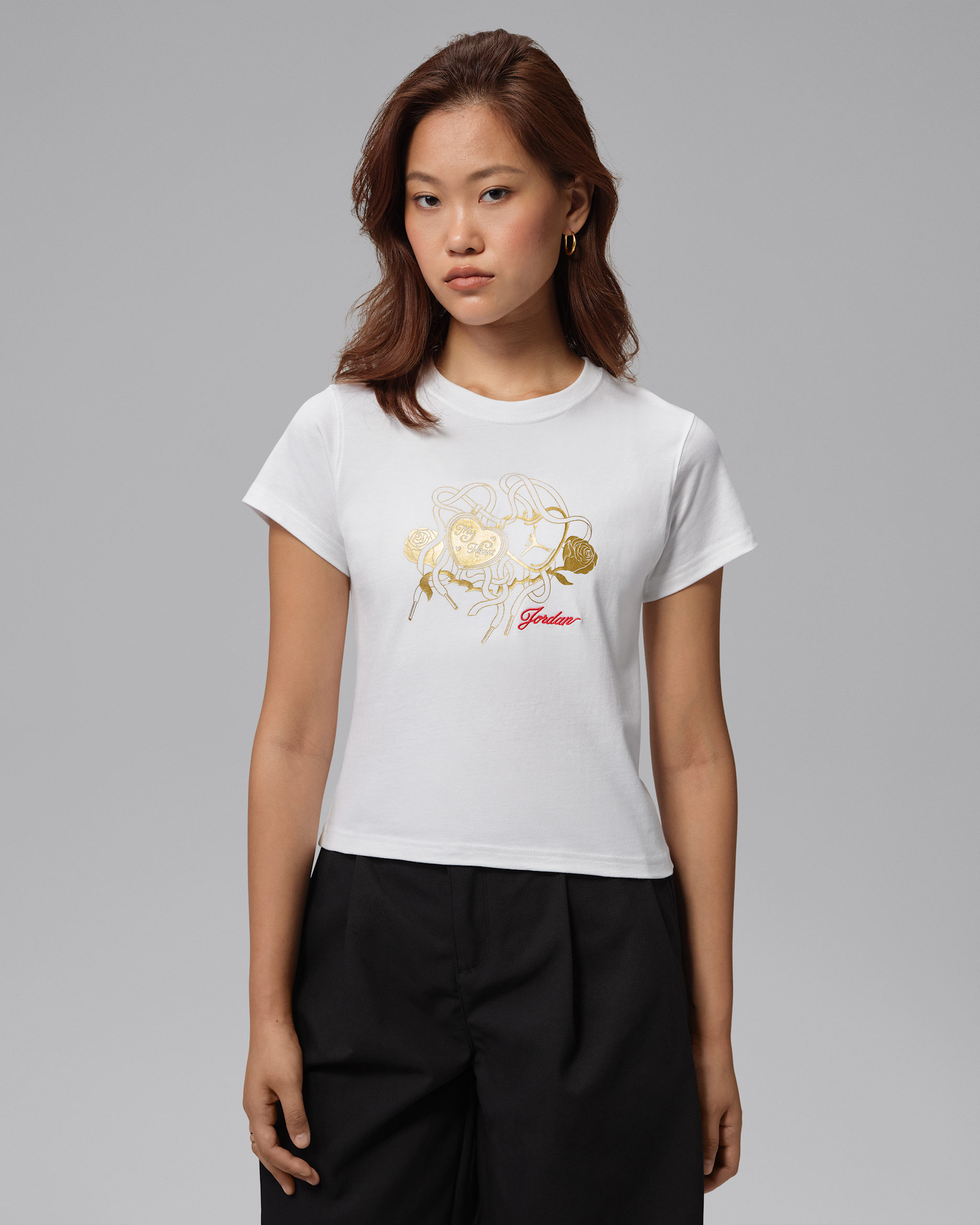 조던 브루클린 여성 그래픽 티셔츠 - 화이트